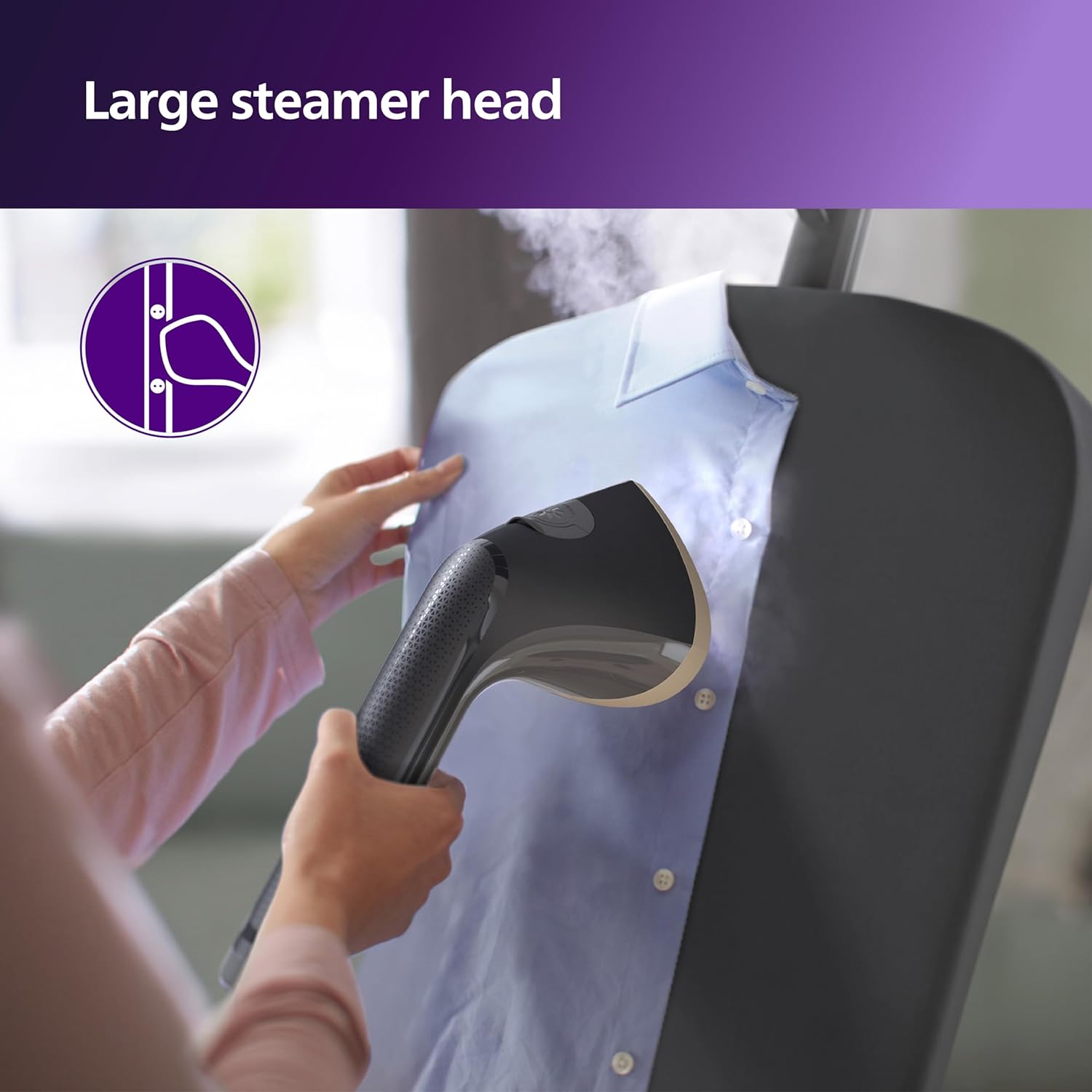 PHILIPS 3000 Series 2000 Watts Standing Garment Steamer (2000ml Water Tank, 3 Modes, Tilted StyleBoard, Purple)_10