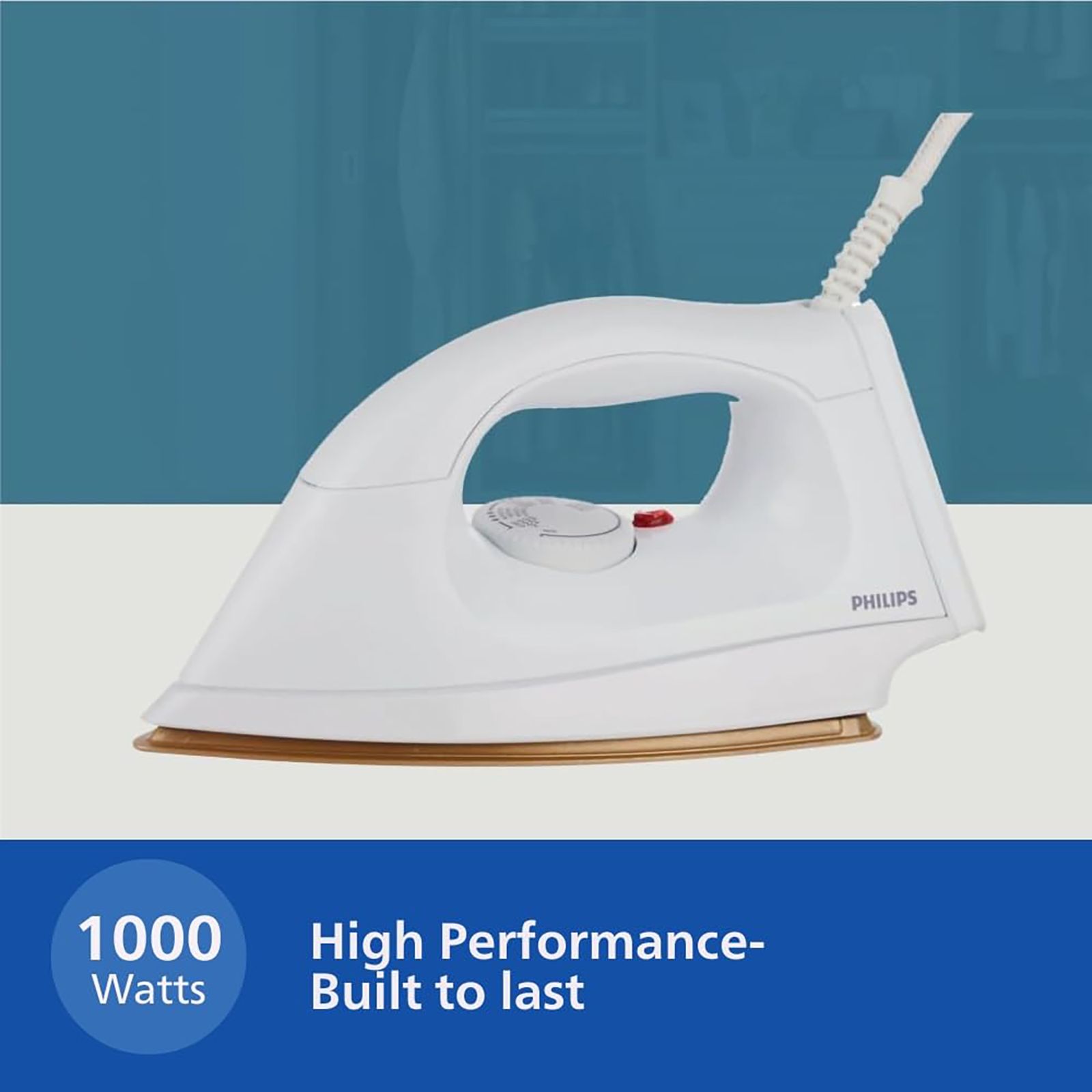 PHILIPS HI114 1000 Watts Dry Iron (Iron Temperature-ready Light, White) PHILIPS HI114 1000 Watts Dry Iron (Iron Temperature-ready Light, White)_2