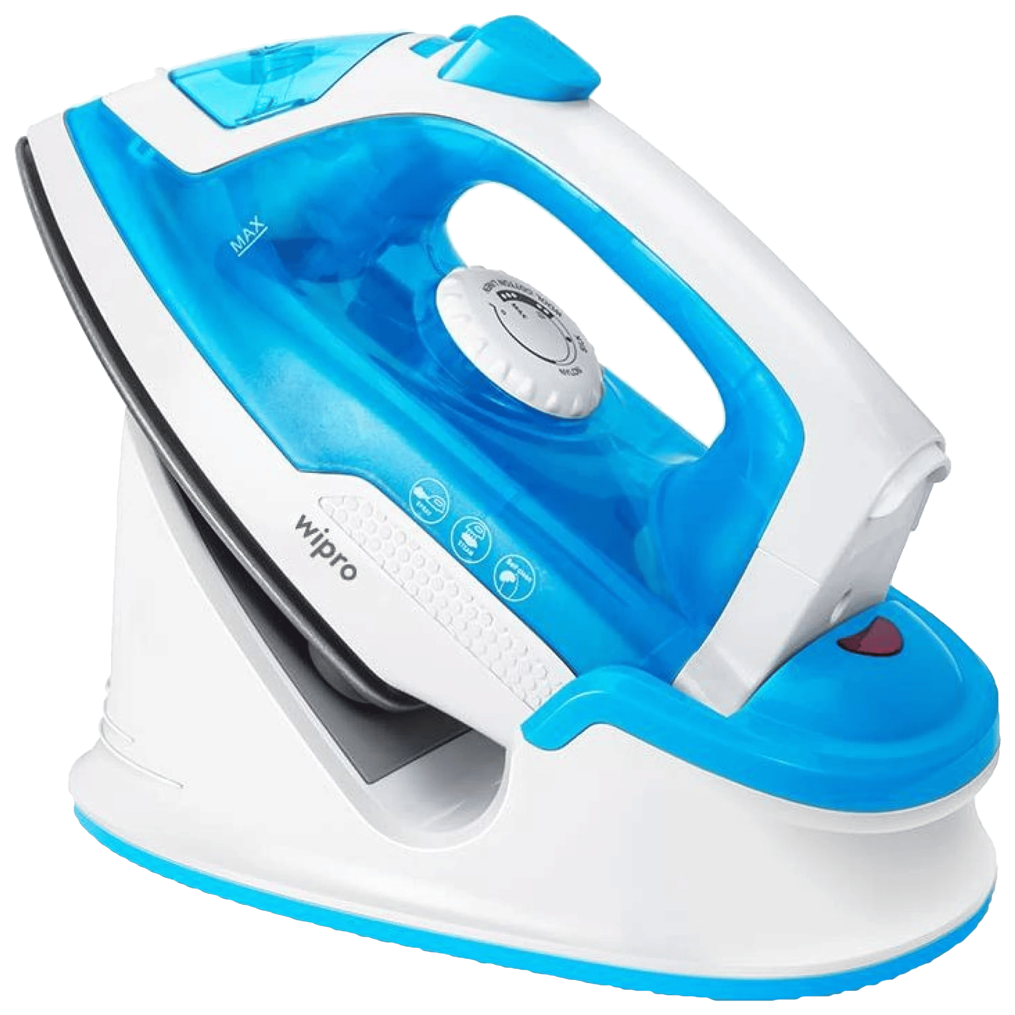 wipro Vesta 1380 Watts 200ml Steam Iron (Cordless Operation, VD051138, White and Light Blue) wipro Vesta 1380 Watts 200ml Steam Iron (Cordless Operation, VD051138, White and Light Blue)_1
