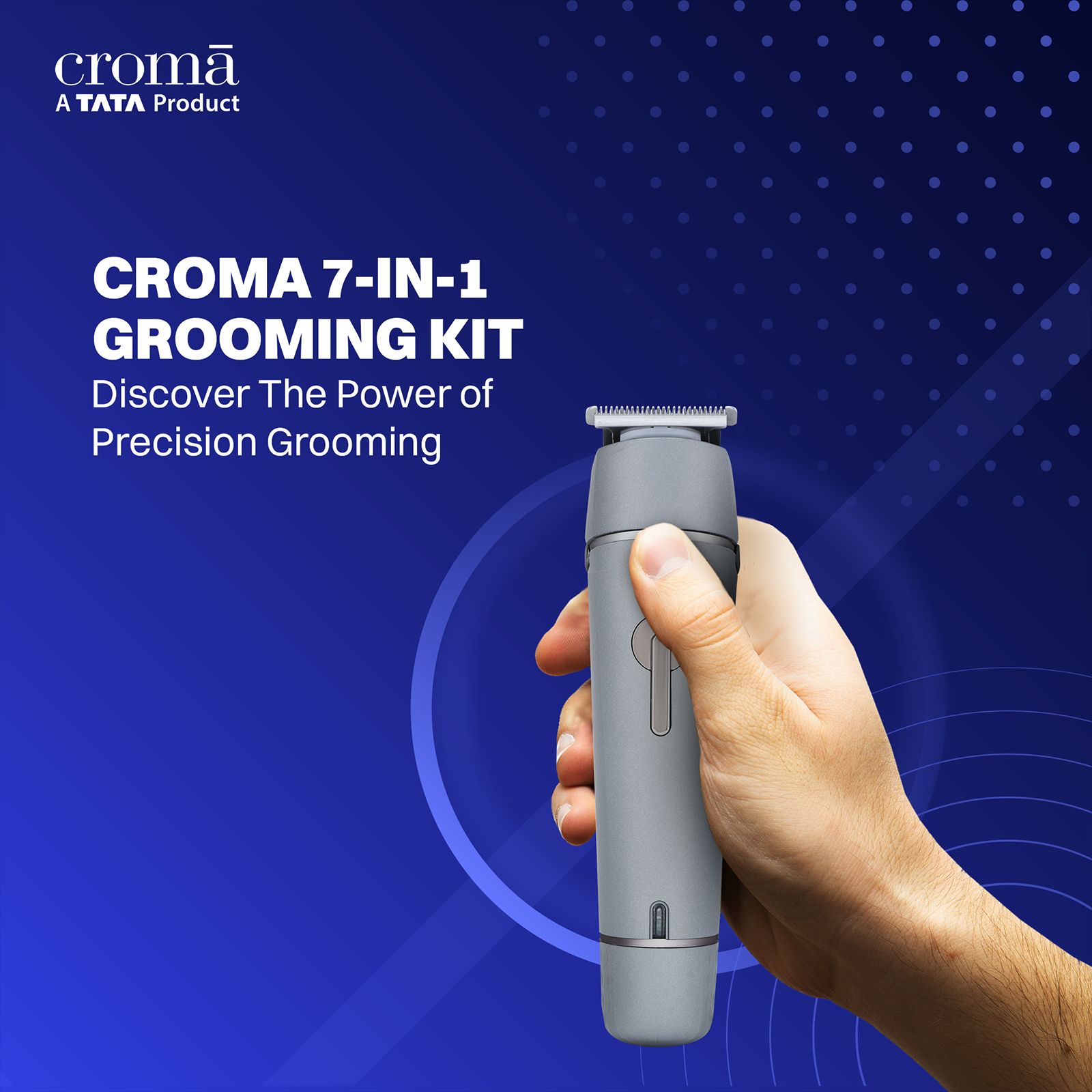 Croma 7-in-1 Rechargeable Cordless Grooming Kit for Face for Men (90mins Runtime, Self Sharpening Technology, Grey)_10