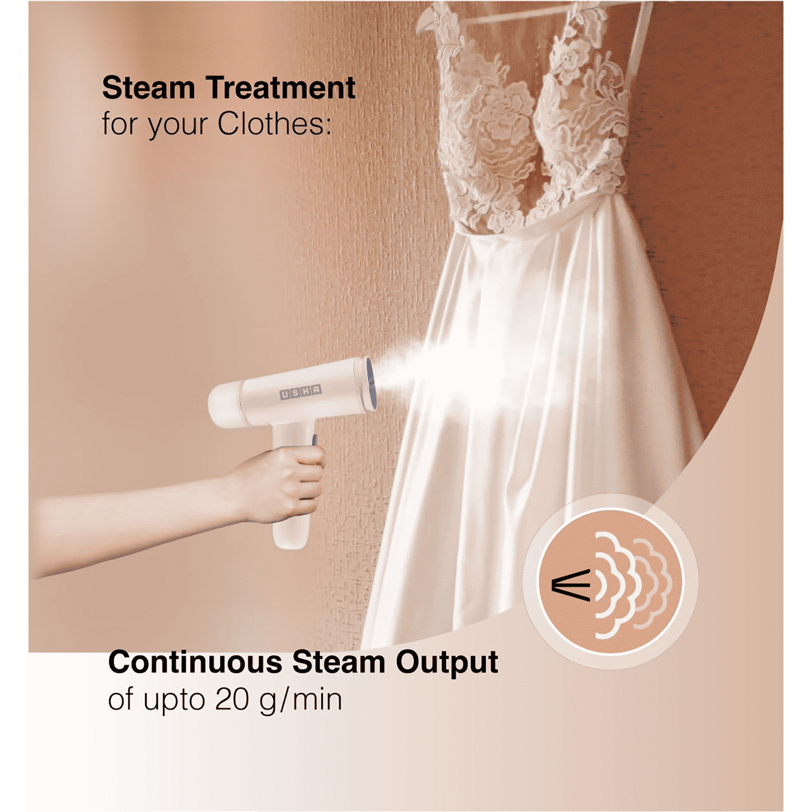 USHA Techne Direct 500 1300 Watts Handheld Garment Steamer (80ml Water Tank, 2 Modes, Self Cleaning, White) USHA Techne Direct 500 1300 Watts Handheld Garment Steamer (80ml Water Tank, 2 Modes, Self Cleaning, White)_7