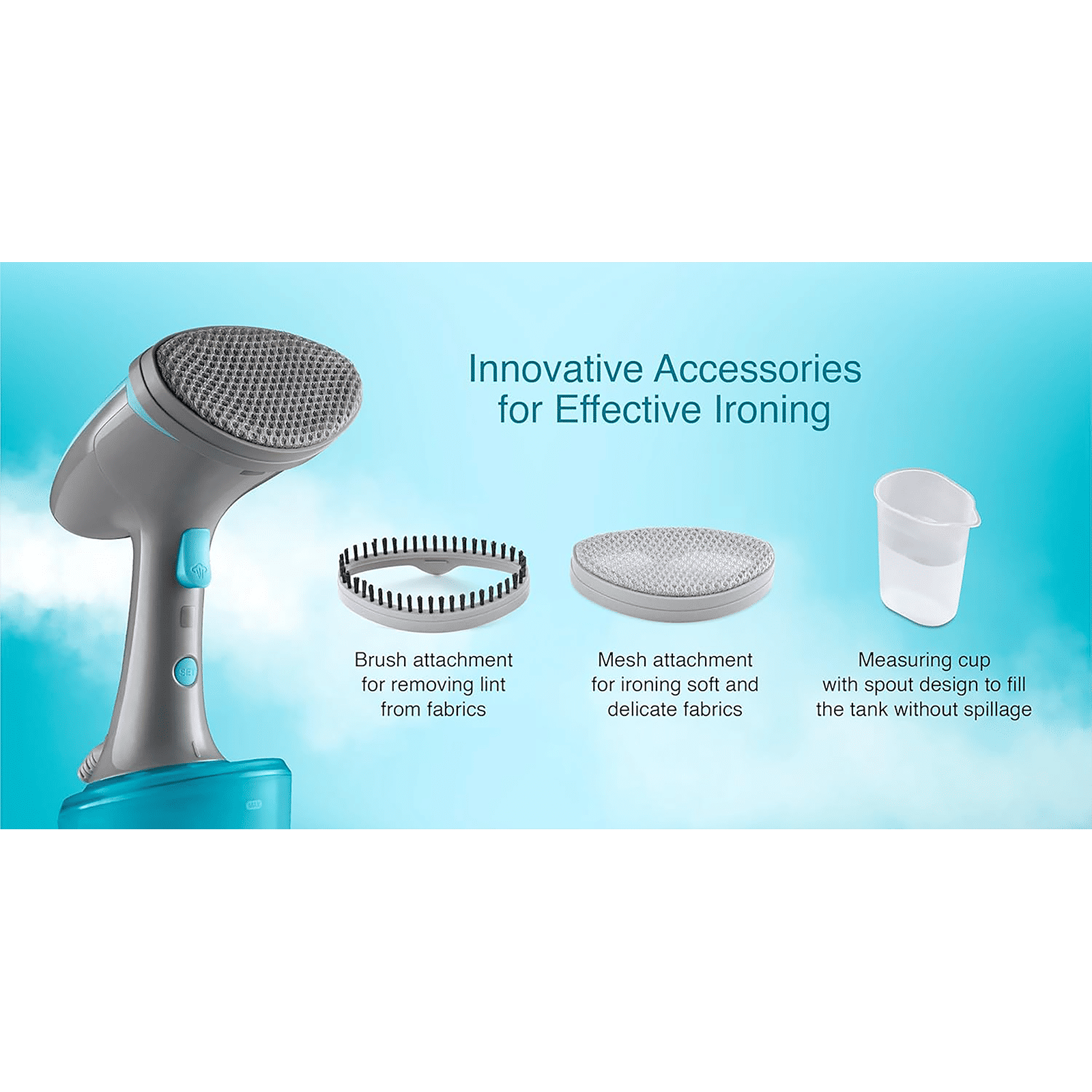 USHA Techne Direct 2000 1600 Watts Handheld Garment Steamer (320ml Water Tank, 2 Modes, Steam Burst, Blue)_8