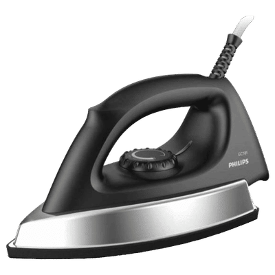 PHILIPS GC181/80 1000 Watts Dry Iron (Ergonomic Grip, Black)