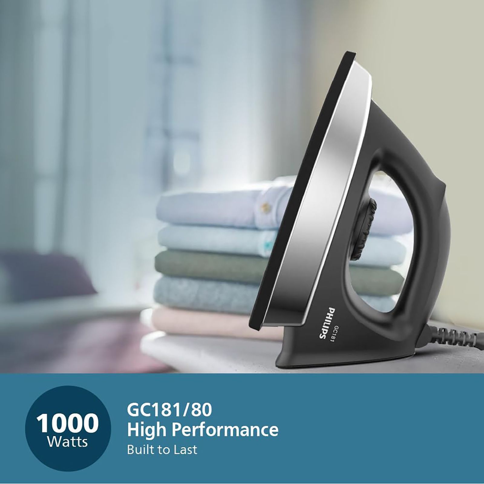 PHILIPS GC181/80 1000 Watts Dry Iron (Ergonomic Grip, Black)_10