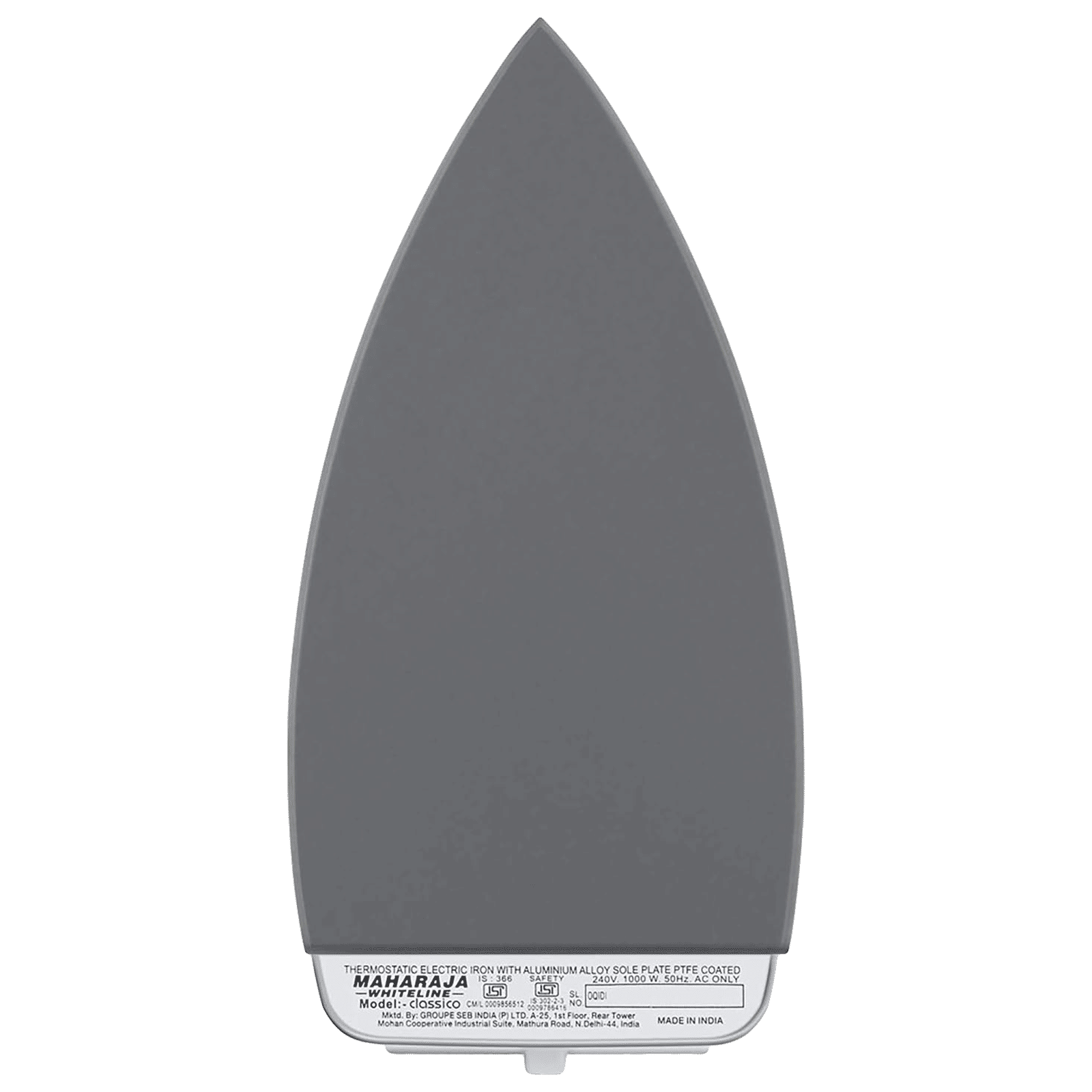 MAHARAJA WHITELINE Classico 1000 Watts Dry Iron (ISI Certified, White) MAHARAJA WHITELINE Classico 1000 Watts Dry Iron (ISI Certified, White)_4