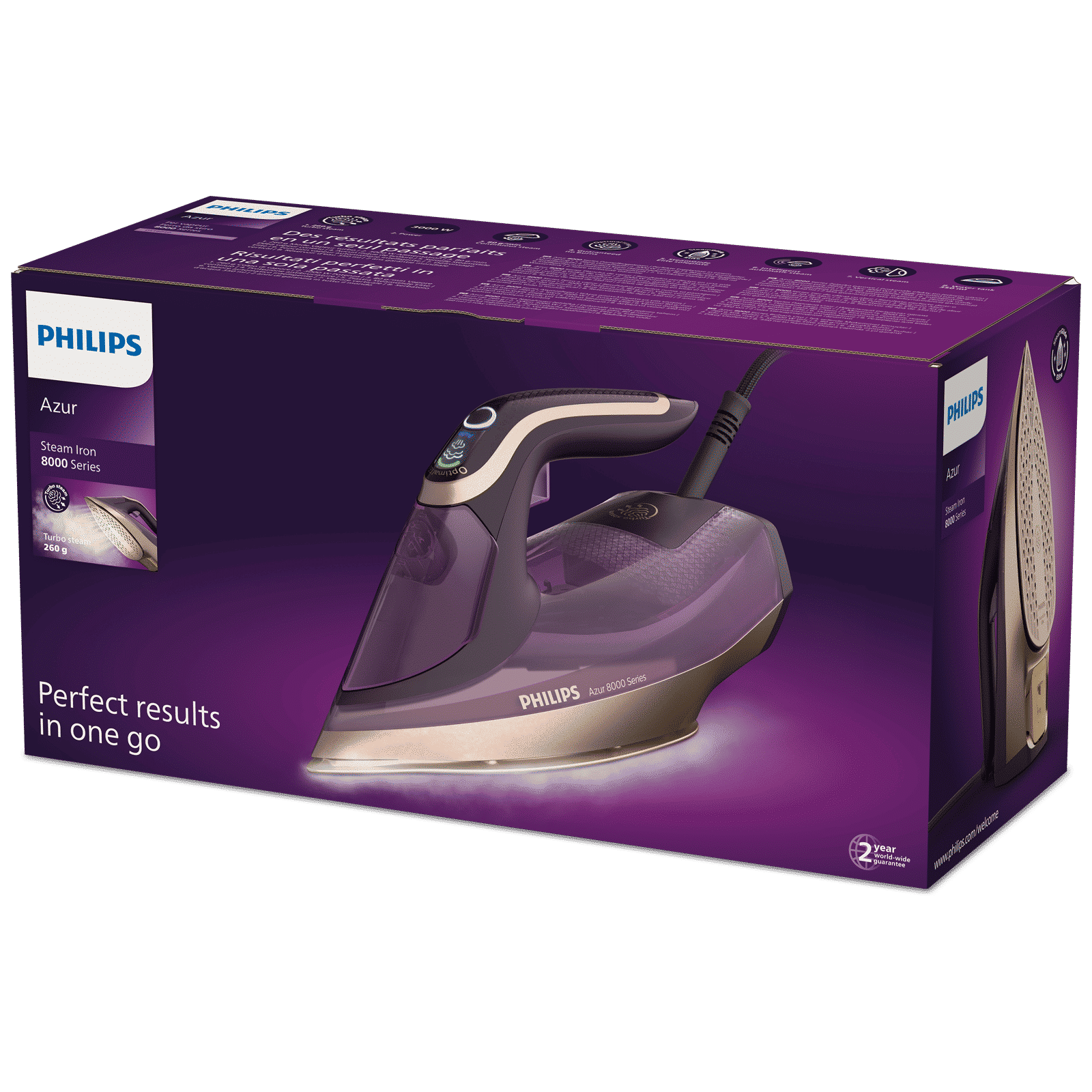 PHILIPS DST8040/30 3000 Watts 350ml Steam Iron (Vertical Steam Function, Purple)_5