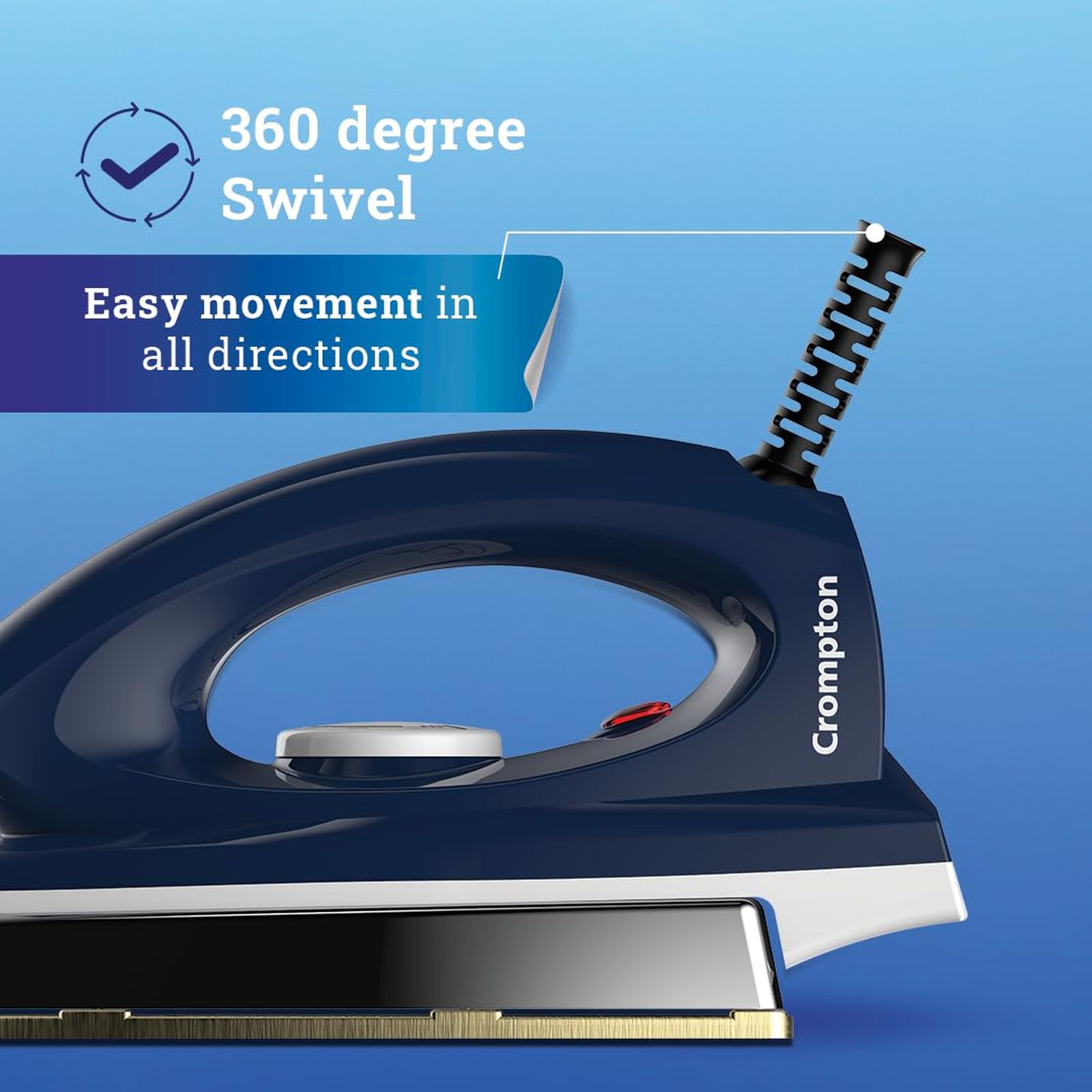 Crompton Rhino Plus 1250 Watts Dry Iron (Shockproof Handle, Blue) Crompton Rhino Plus 1250 Watts Dry Iron (Shockproof Handle, Blue)_3