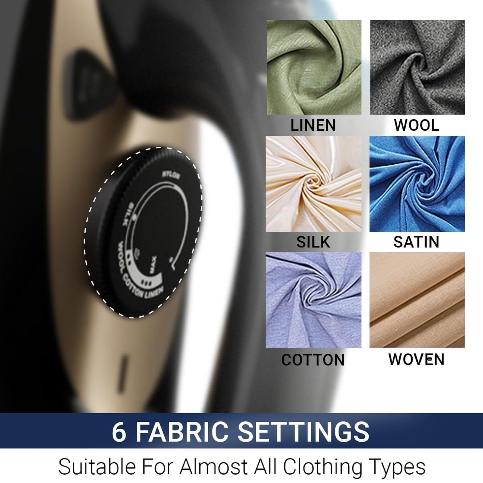 Crompton Fabrigenius 2000 Watts 380ml Steam Iron (6 Fabric Settings, Black)_4