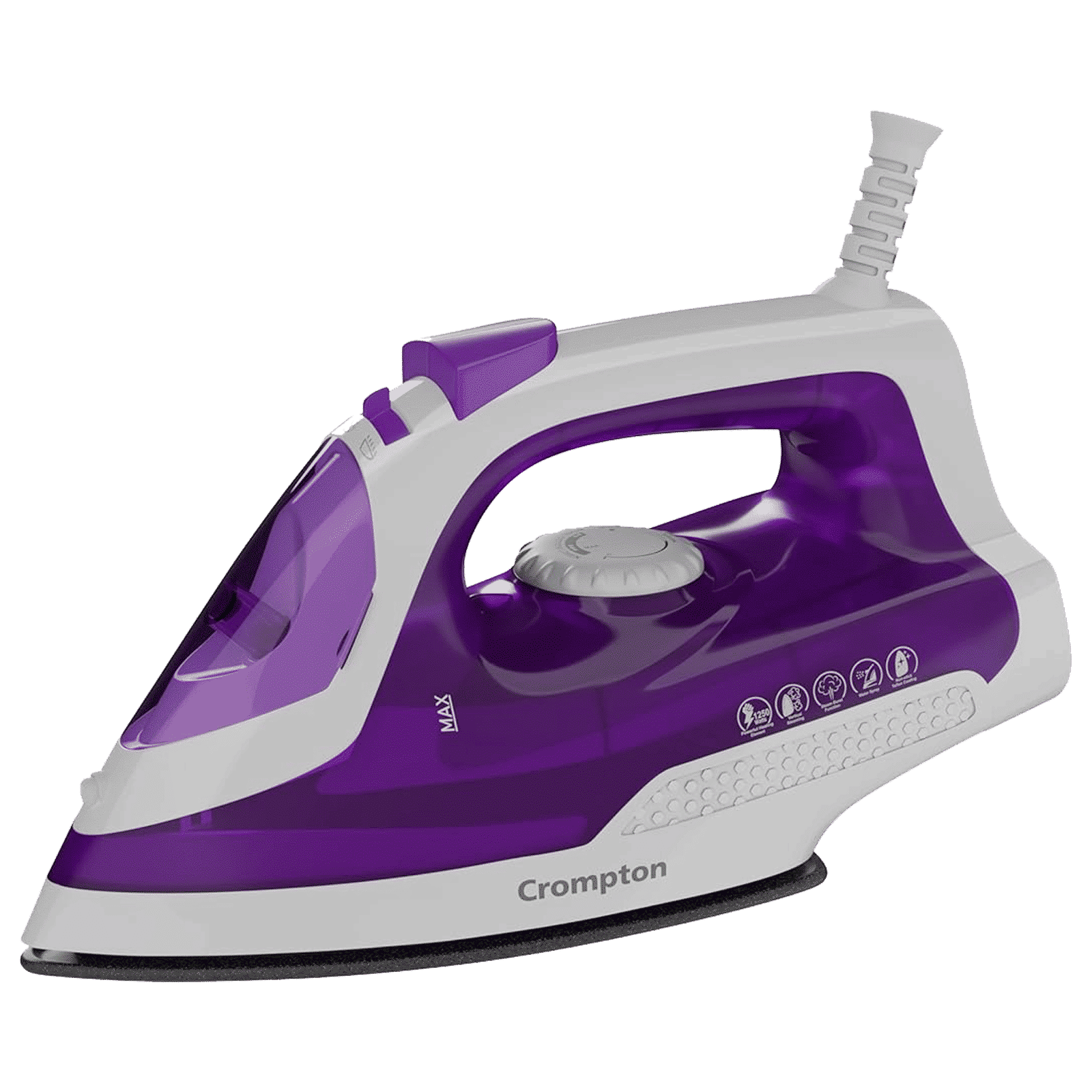 Crompton Fabrimagic Plus 1250 Watts 200ml Steam Iron (Anti-Drip Technology, Purple & White)_1