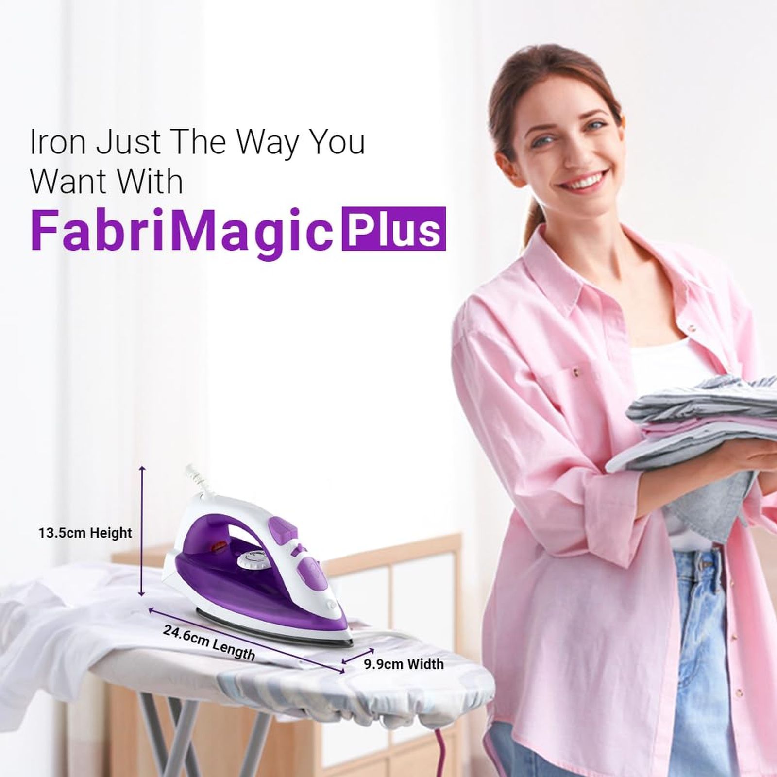 Crompton Fabrimagic Plus 1250 Watts 200ml Steam Iron (Anti-Drip Technology, Purple & White)_5