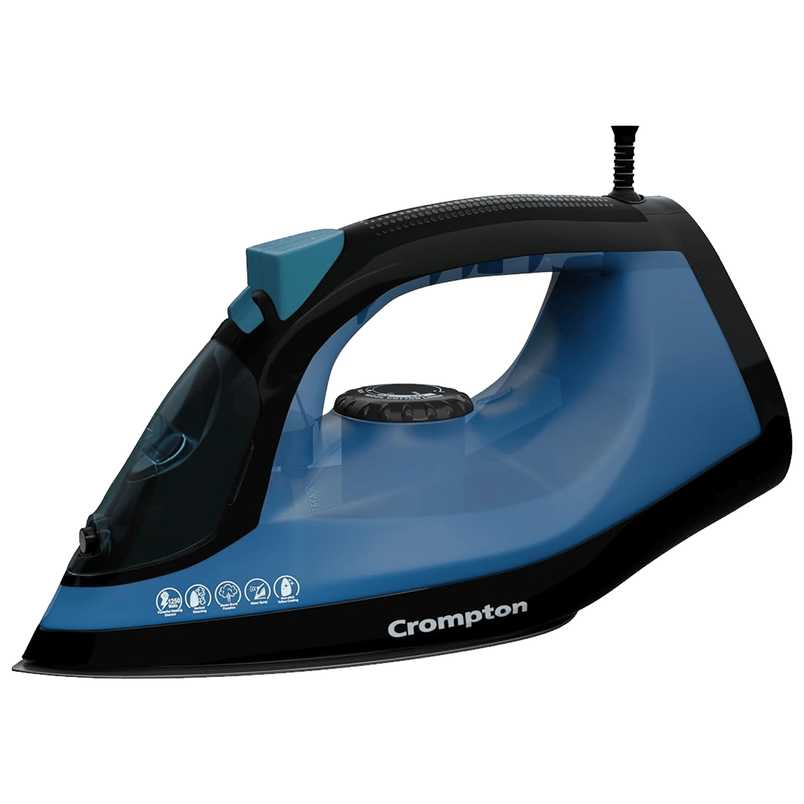 Crompton FabrimaX Plus 1250 Watts 200ml Steam Iron (6 Fabric Settings, Black & Blue) Crompton FabrimaX Plus 1250 Watts 200ml Steam Iron (6 Fabric Settings, Black & Blue)_1
