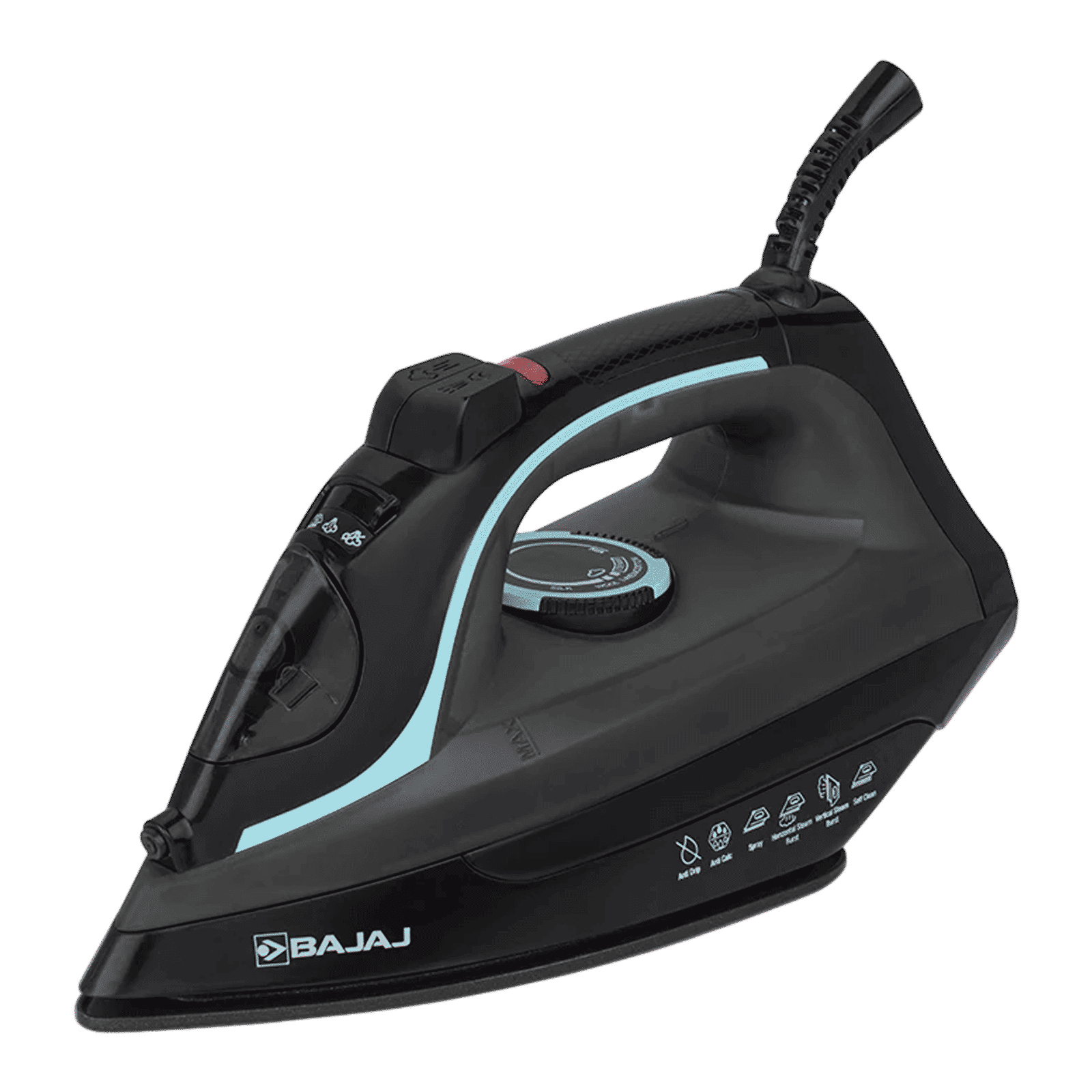 BAJAJ MX 45 2000 Watts 220ml Steam Iron (Anti Drip Technology, Black & Grey)_1