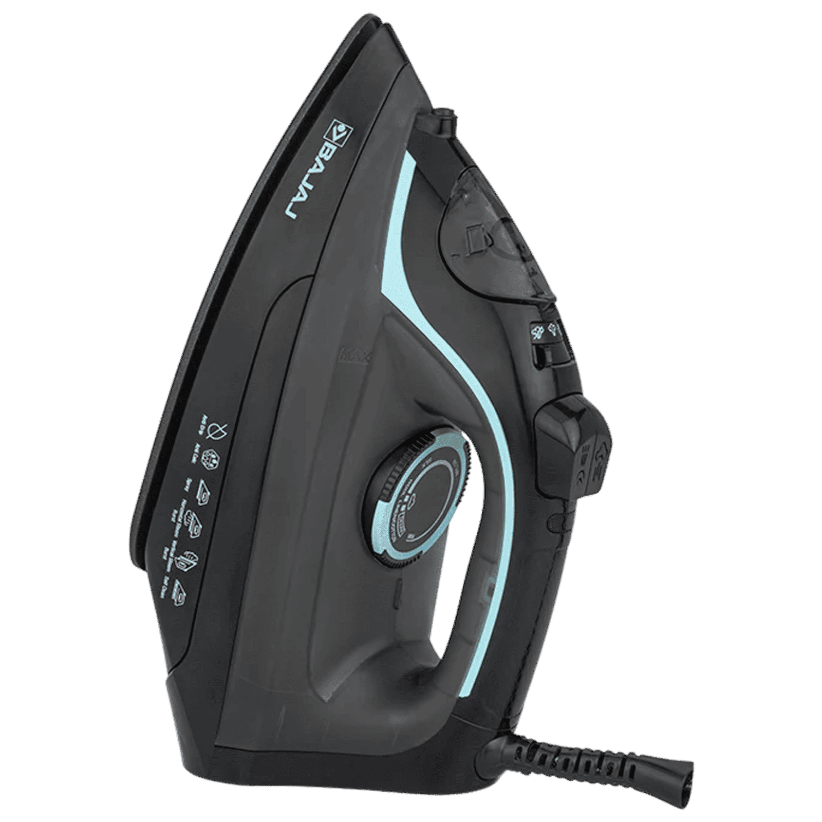 BAJAJ MX 45 2000 Watts 220ml Steam Iron (Anti Drip Technology, Black & Grey)_2