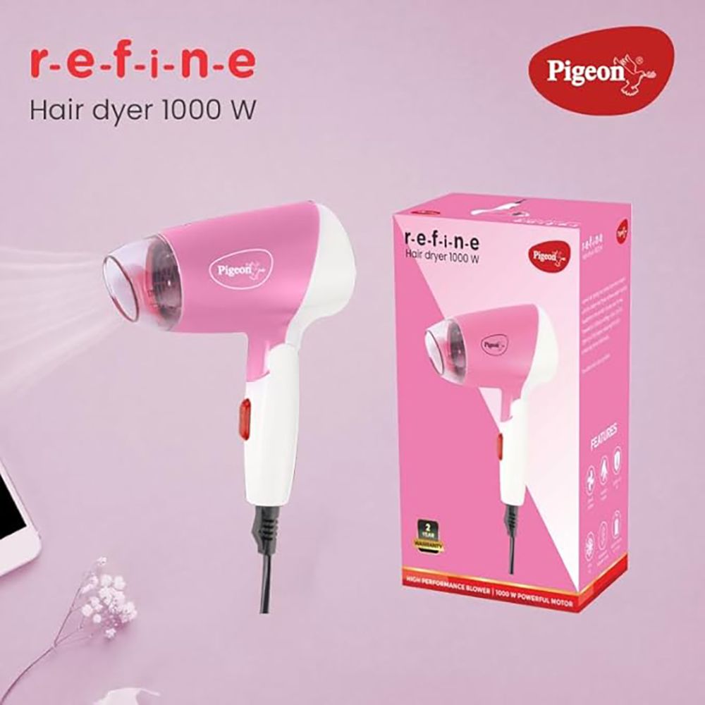 PIGEON Bloom Hair Dryer with 3 Heat Settings & Cool Shot (Auto Shut-off Function, Pink) PIGEON Bloom Hair Dryer with 3 Heat Settings & Cool Shot (Auto Shut-off Function, Pink)_2