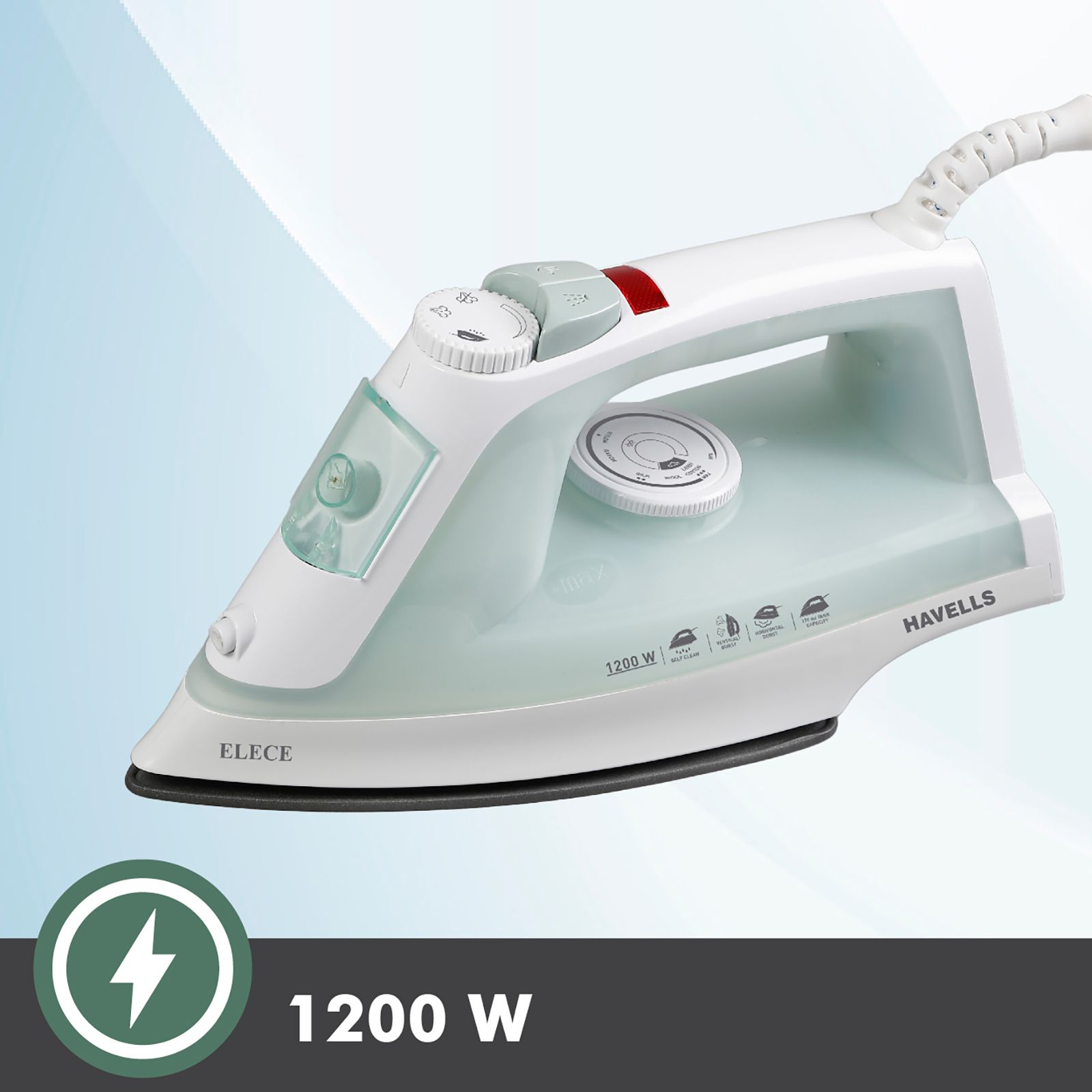 HAVELLS Elece 1200 Watts 170ml Steam Iron (Vertical & Horizontal Steam, Pista Green) HAVELLS Elece 1200 Watts 170ml Steam Iron (Vertical & Horizontal Steam, Pista Green)_5