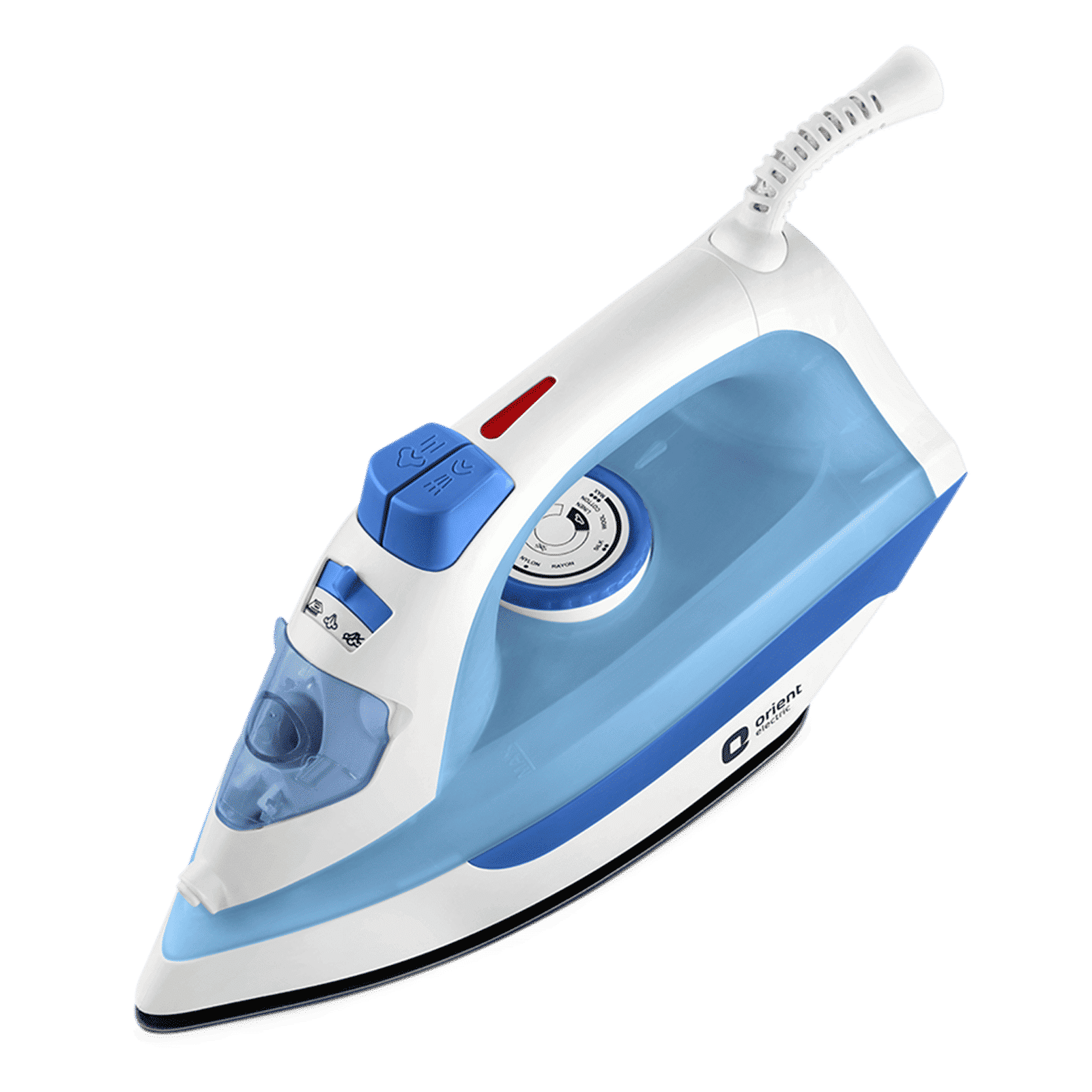 Orient FabriFeel 1600 Watts 230ml Steam Iron (Temperature Control, White & Blue) Orient FabriFeel 1600 Watts 230ml Steam Iron (Temperature Control, White & Blue)_4