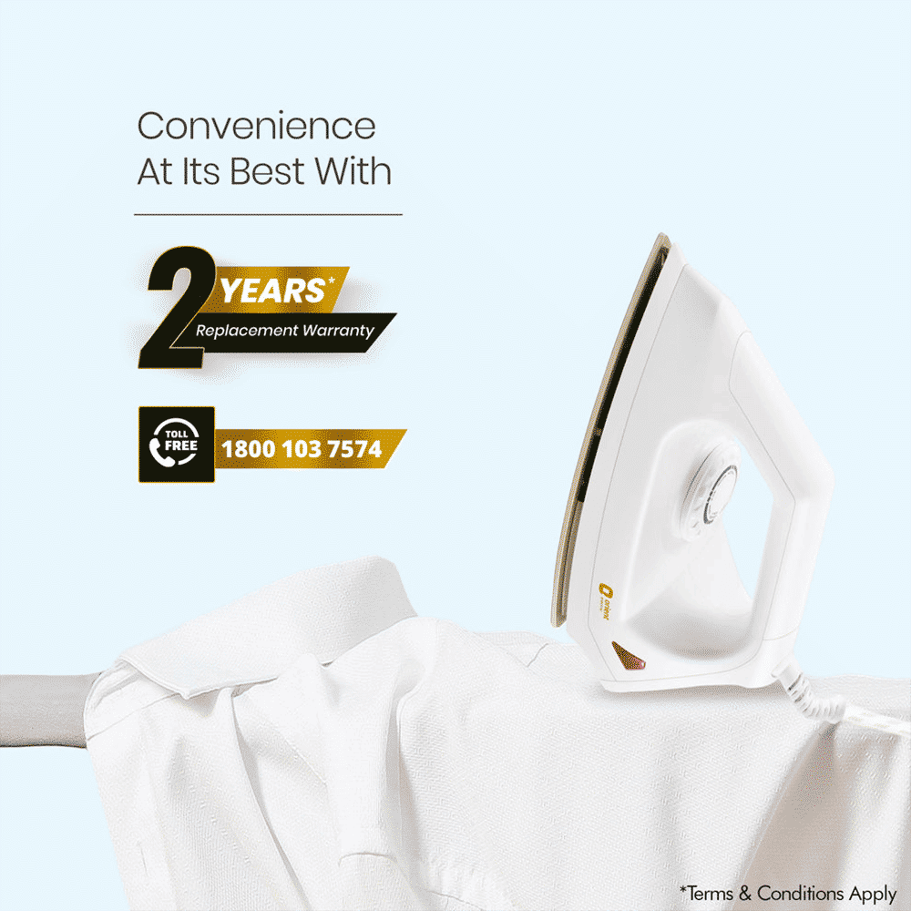 Orient Fabrismooth 1000 Watts Dry Iron (Temperature Control, White) Orient Fabrismooth 1000 Watts Dry Iron (Temperature Control, White)_10