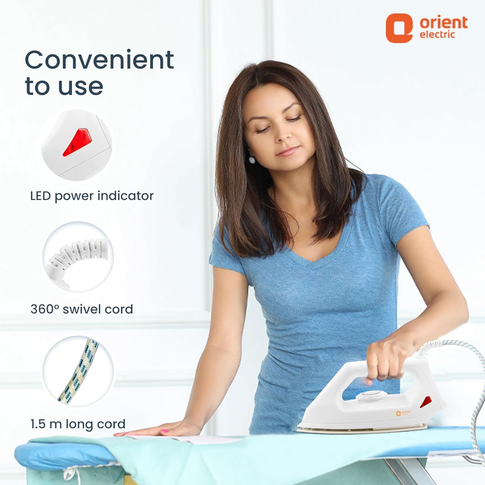 Orient Fabrismooth 1000 Watts Dry Iron (Temperature Control, White) Orient Fabrismooth 1000 Watts Dry Iron (Temperature Control, White)_16