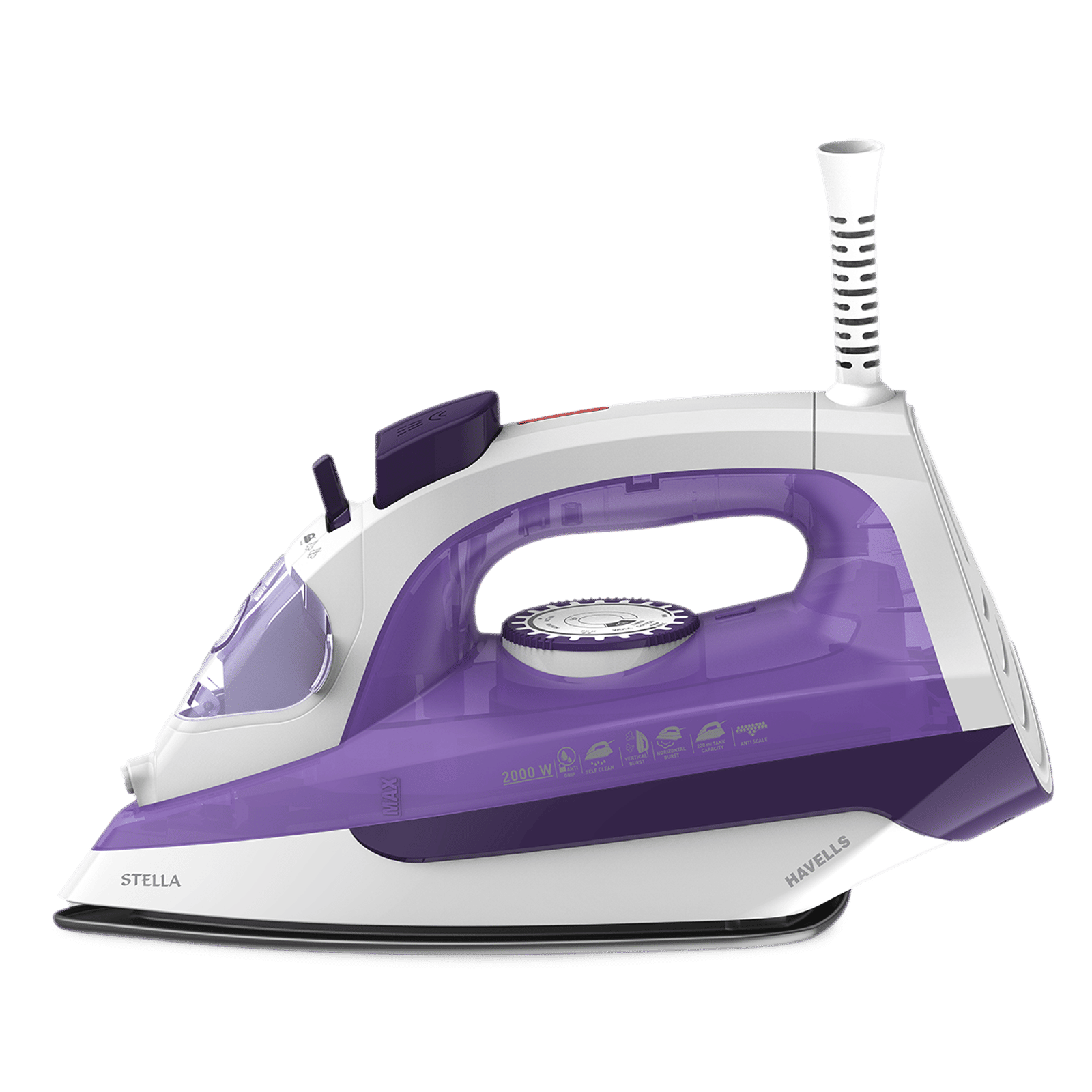 HAVELLS Stella 2000 Watts 220ml Steam Iron (Vertical & Horizontal Steam Burst, Purple) HAVELLS Stella 2000 Watts 220ml Steam Iron (Vertical & Horizontal Steam Burst, Purple)_1