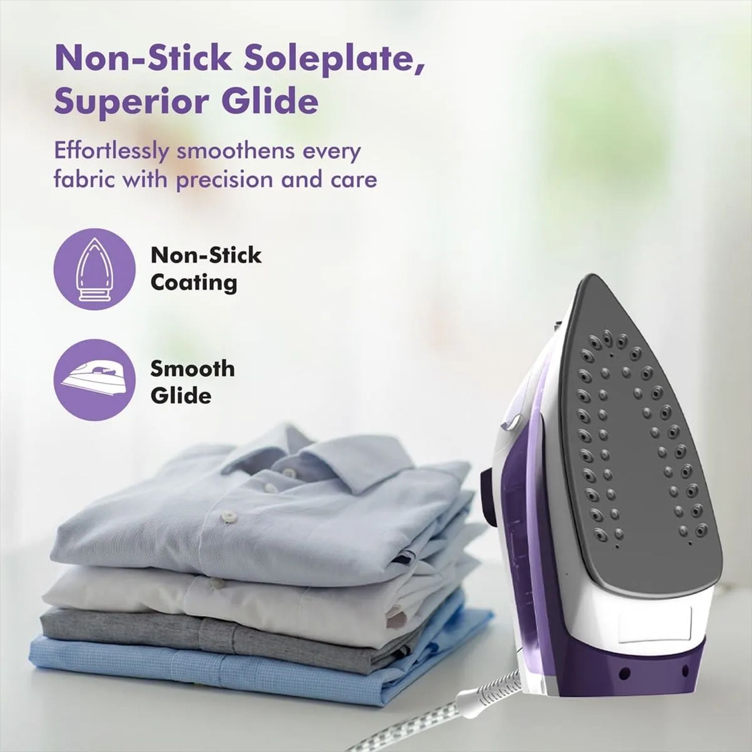 HAVELLS Stella 2000 Watts 220ml Steam Iron (Vertical & Horizontal Steam Burst, Purple) HAVELLS Stella 2000 Watts 220ml Steam Iron (Vertical & Horizontal Steam Burst, Purple)_9