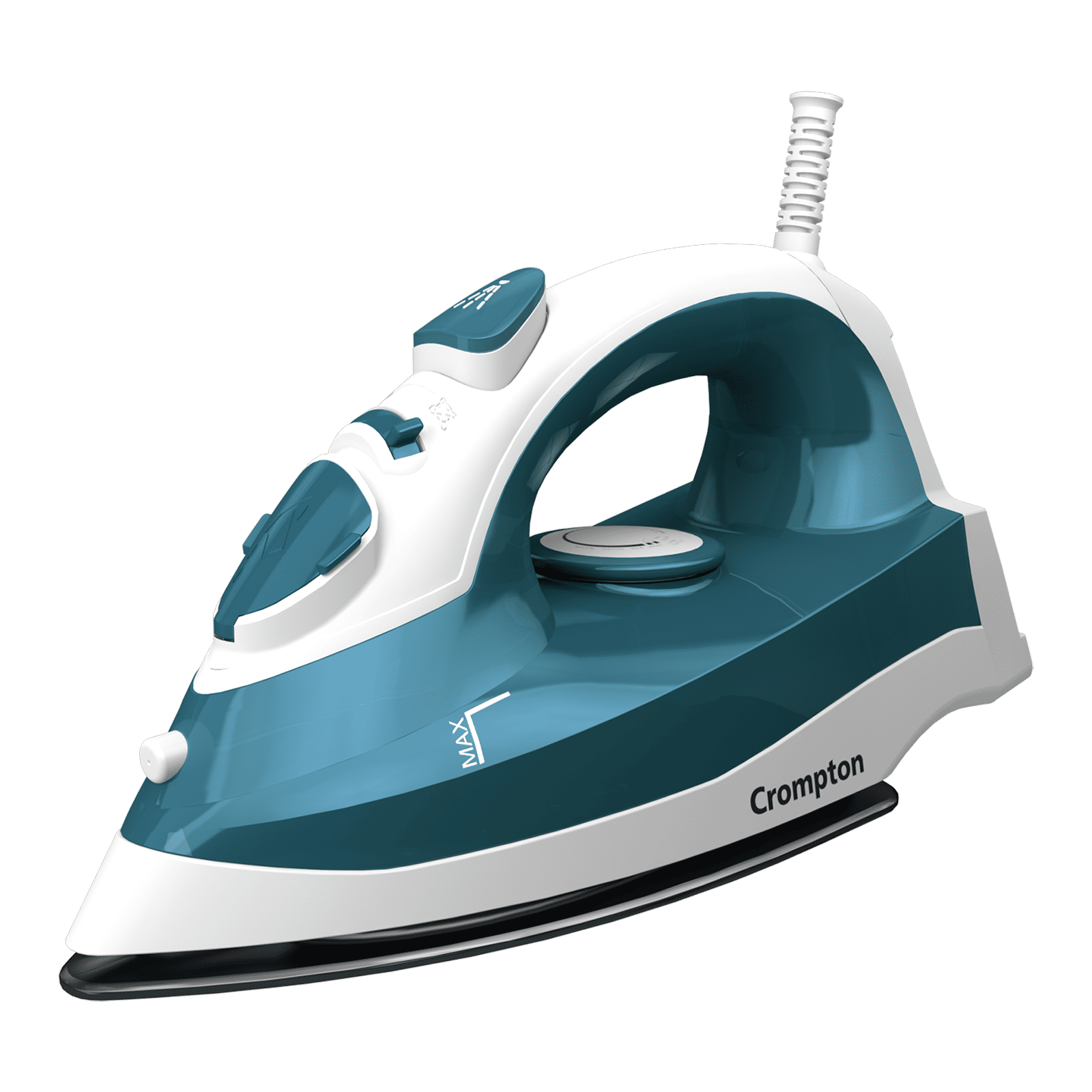 Crompton FabriMax Neo 1250 Watts 200ml Steam Iron (6 Fabric Settings, White & Teal) Crompton FabriMax Neo 1250 Watts 200ml Steam Iron (6 Fabric Settings, White & Teal)_1