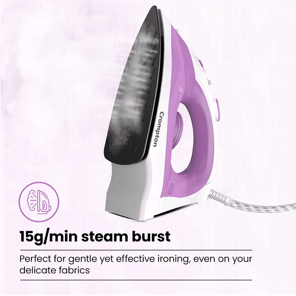 Crompton FabriMagic Neo 1440 Watts 200ml Steam Iron (6 Fabric Settings, White & Pink) Crompton FabriMagic Neo 1440 Watts 200ml Steam Iron (6 Fabric Settings, White & Pink)_9