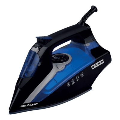 USHA Aqua Mist 2000 Watts 350ml Steam Iron (Anti Drip Function, Black & Blue)