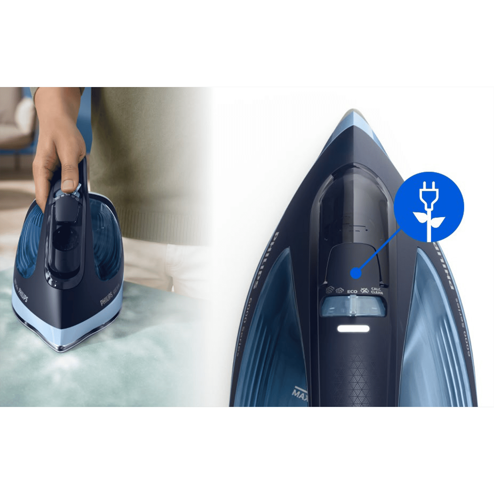 PHILIPS 6000 Series 2800 Watts 300ml Steam Iron (Built-in Calc-Clean, Aqua Blue) PHILIPS 6000 Series 2800 Watts 300ml Steam Iron (Built-in Calc-Clean, Aqua Blue)_9