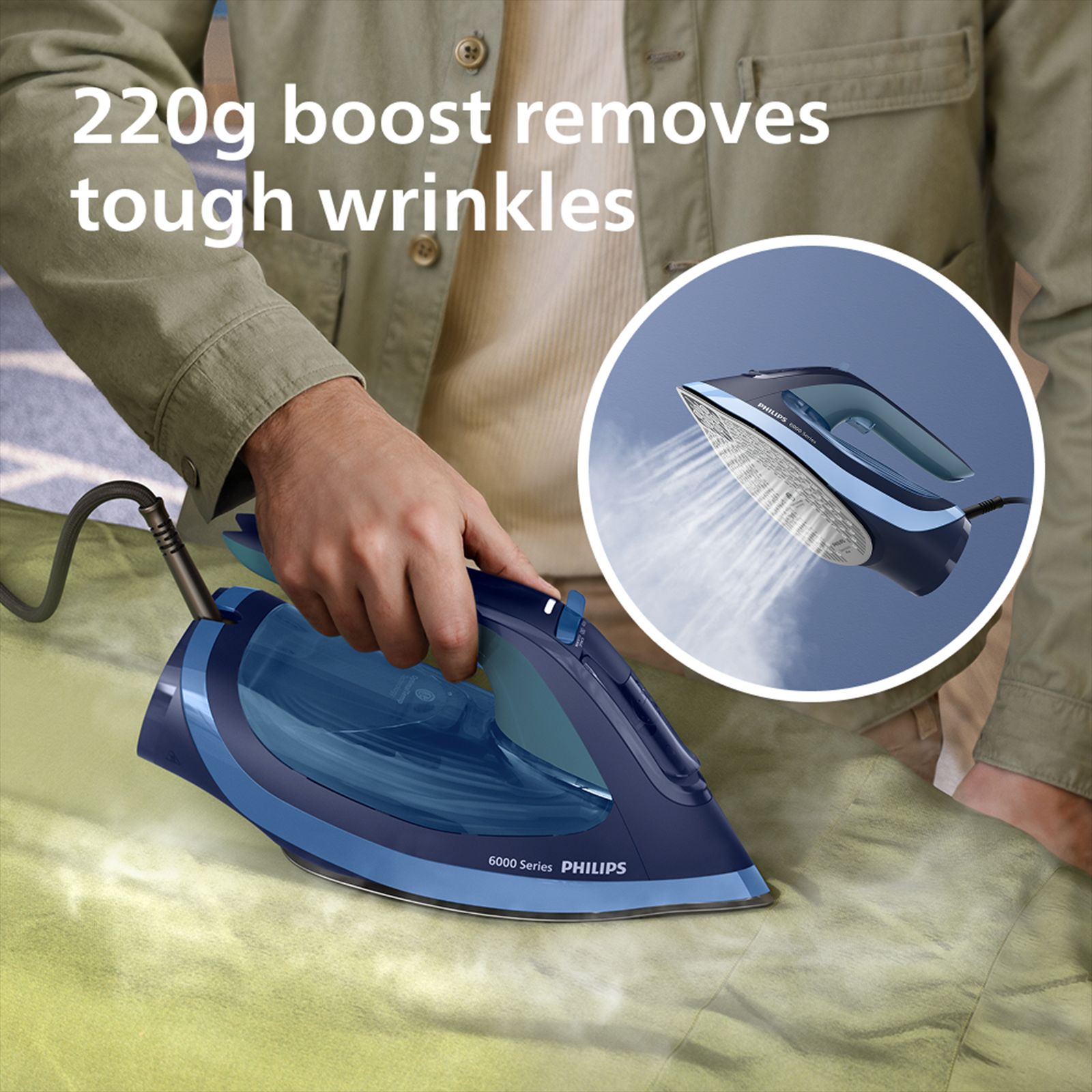 PHILIPS 6000 Series 2800 Watts 300ml Steam Iron (Built-in Calc-Clean, Aqua Blue) PHILIPS 6000 Series 2800 Watts 300ml Steam Iron (Built-in Calc-Clean, Aqua Blue)_13