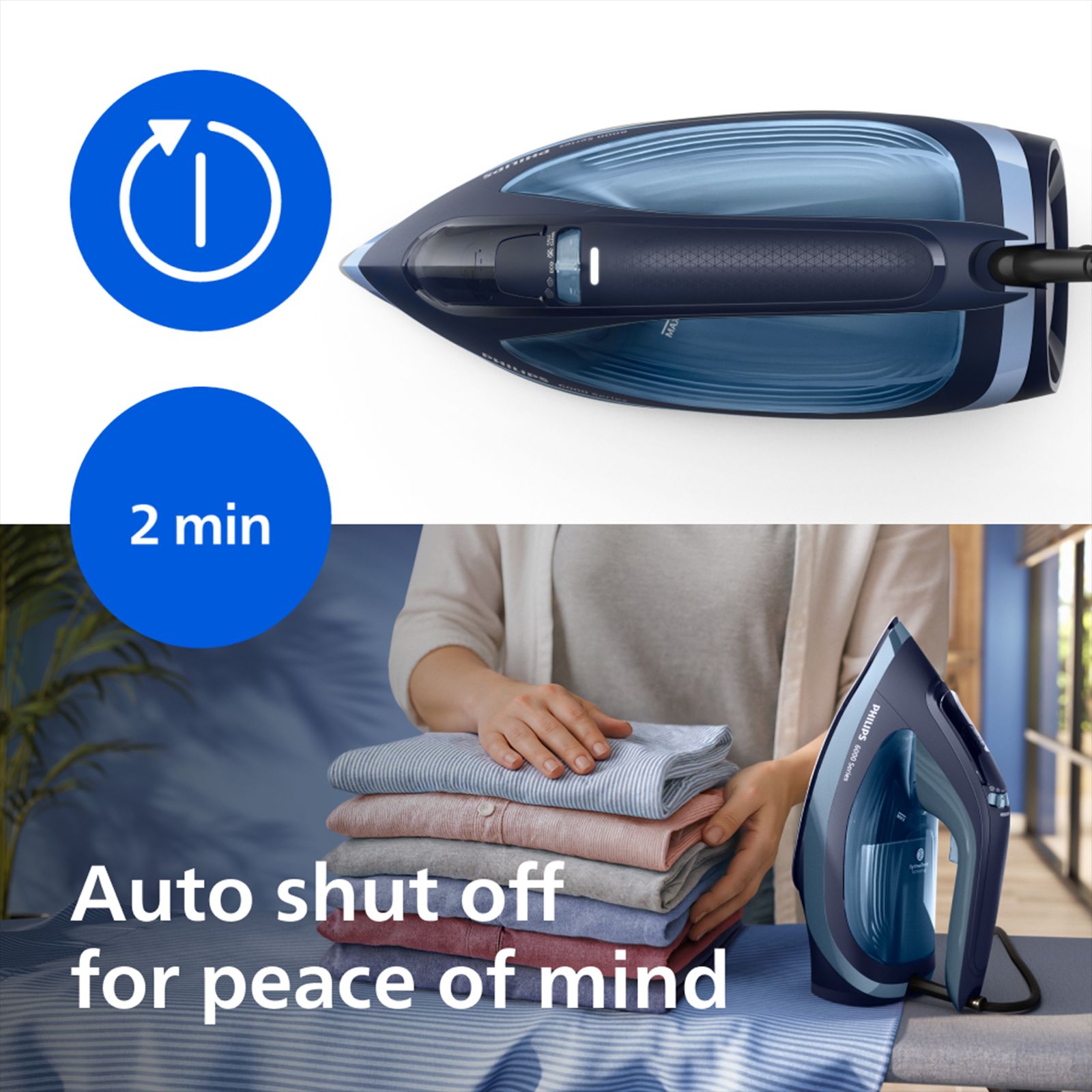 PHILIPS 6000 Series 2800 Watts 300ml Steam Iron (Built-in Calc-Clean, Aqua Blue) PHILIPS 6000 Series 2800 Watts 300ml Steam Iron (Built-in Calc-Clean, Aqua Blue)_14