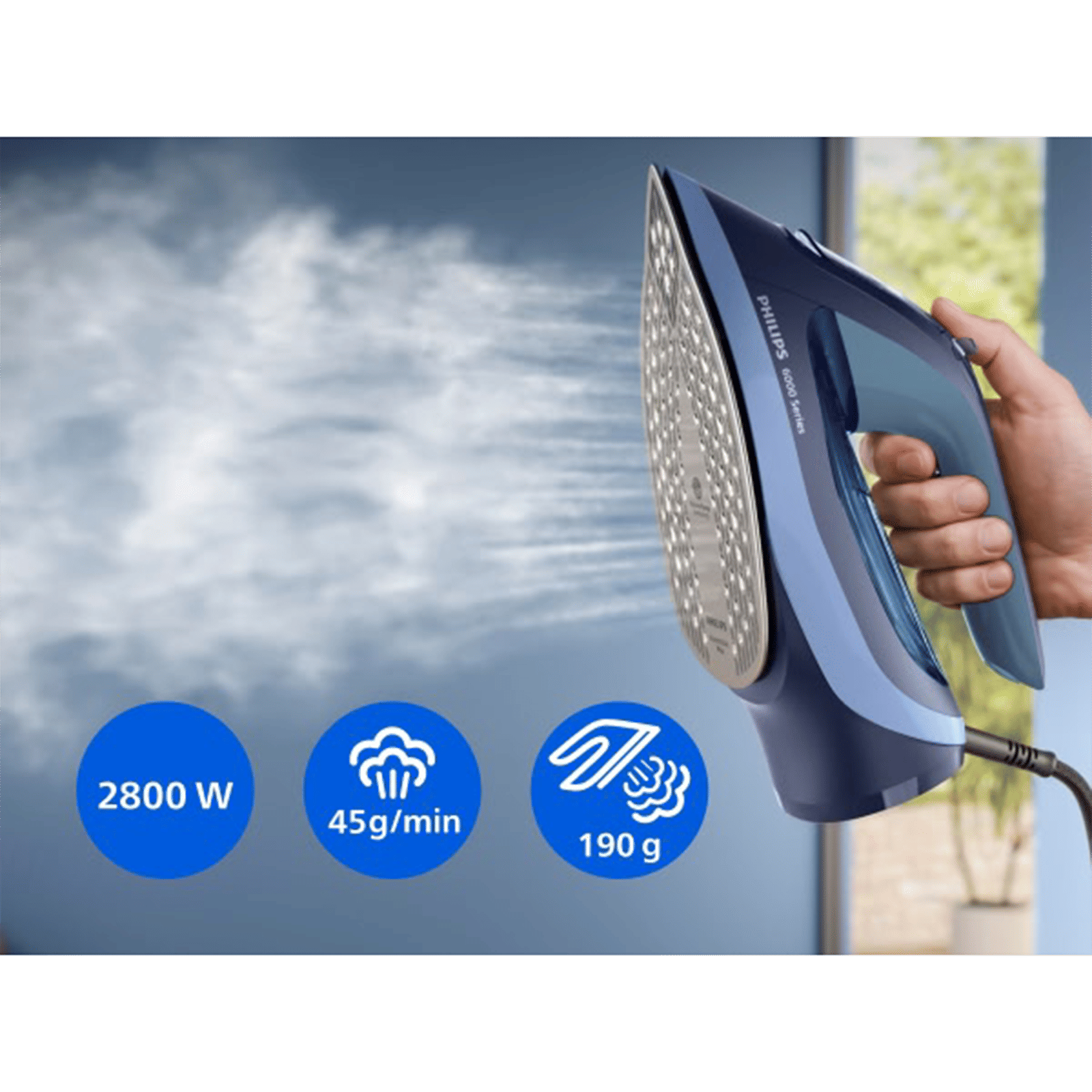 PHILIPS 6000 Series 2800 Watts 300ml Steam Iron (Built-in Calc-Clean, Aqua Blue) PHILIPS 6000 Series 2800 Watts 300ml Steam Iron (Built-in Calc-Clean, Aqua Blue)_6