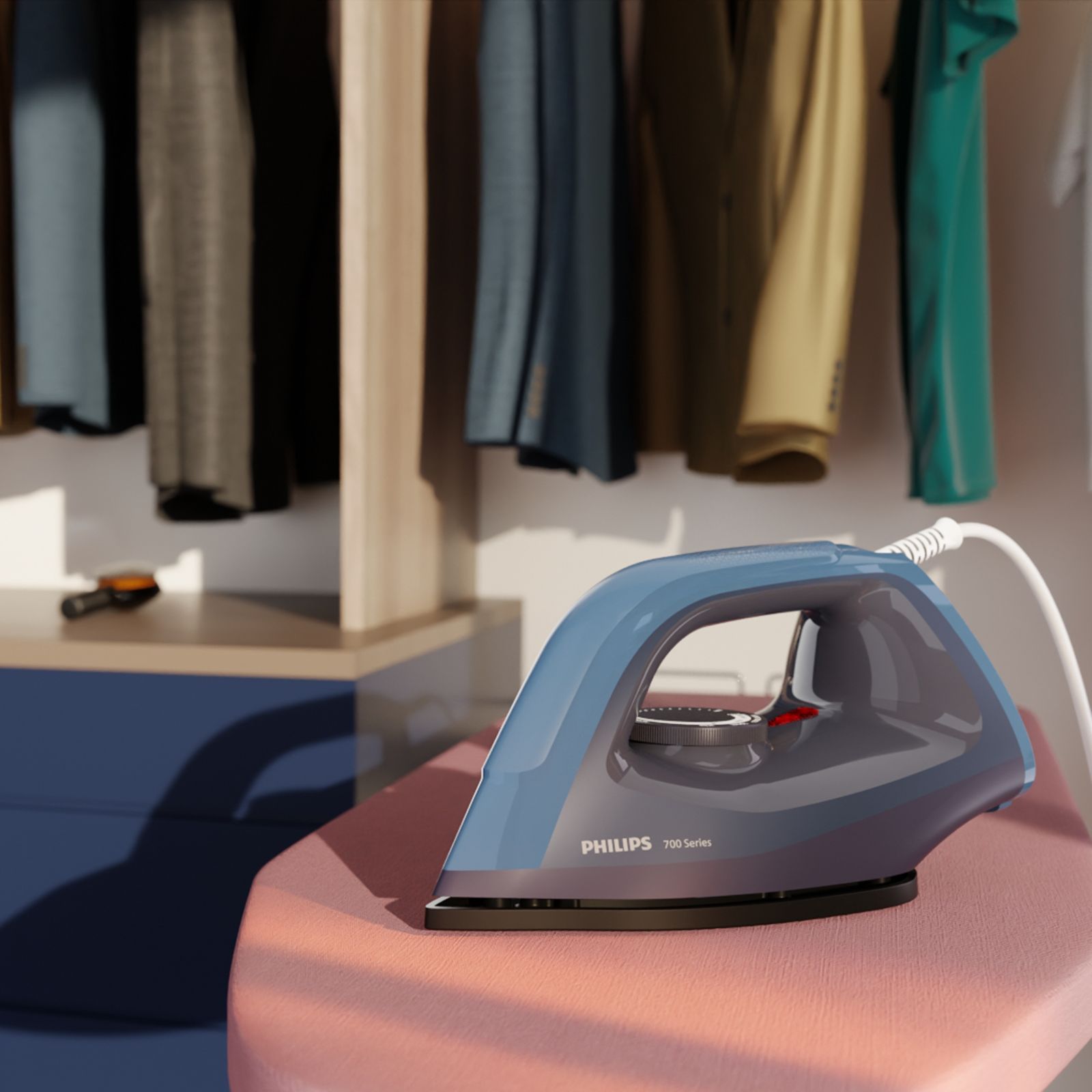 Philips 700 Series 1350 Watts Dry Iron (Full 360 Degree Functionality, Teal Blue)_3