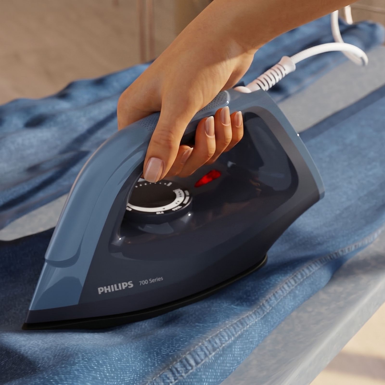 Philips 700 Series 1350 Watts Dry Iron (Full 360 Degree Functionality, Teal Blue)_7