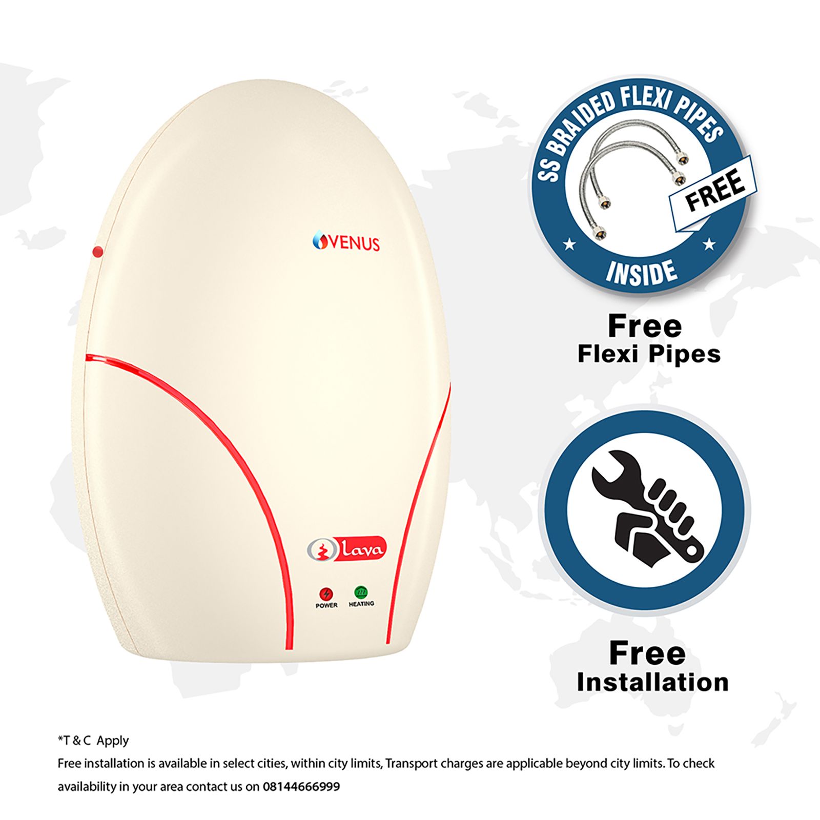 VENUS Lava 3 Litre 4 Star Vertical Instant Geyser with Multifunction Valve (Ivory)_9