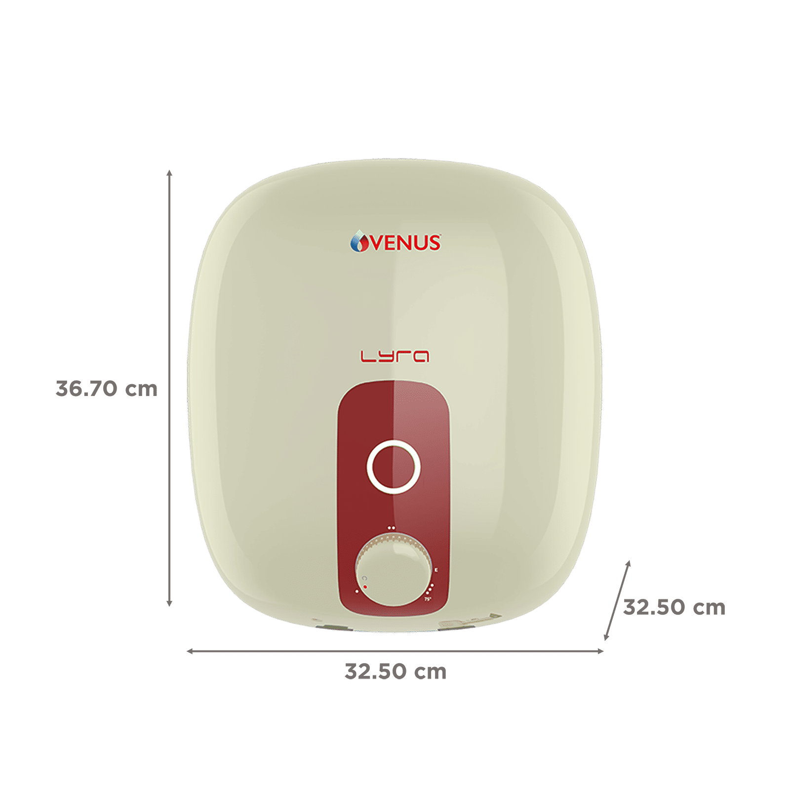 VENUS Lyra 10 Litre 5 Star Vertical Storage Geyser with Porcelain Enamel Technology (Ivory & Red)_2