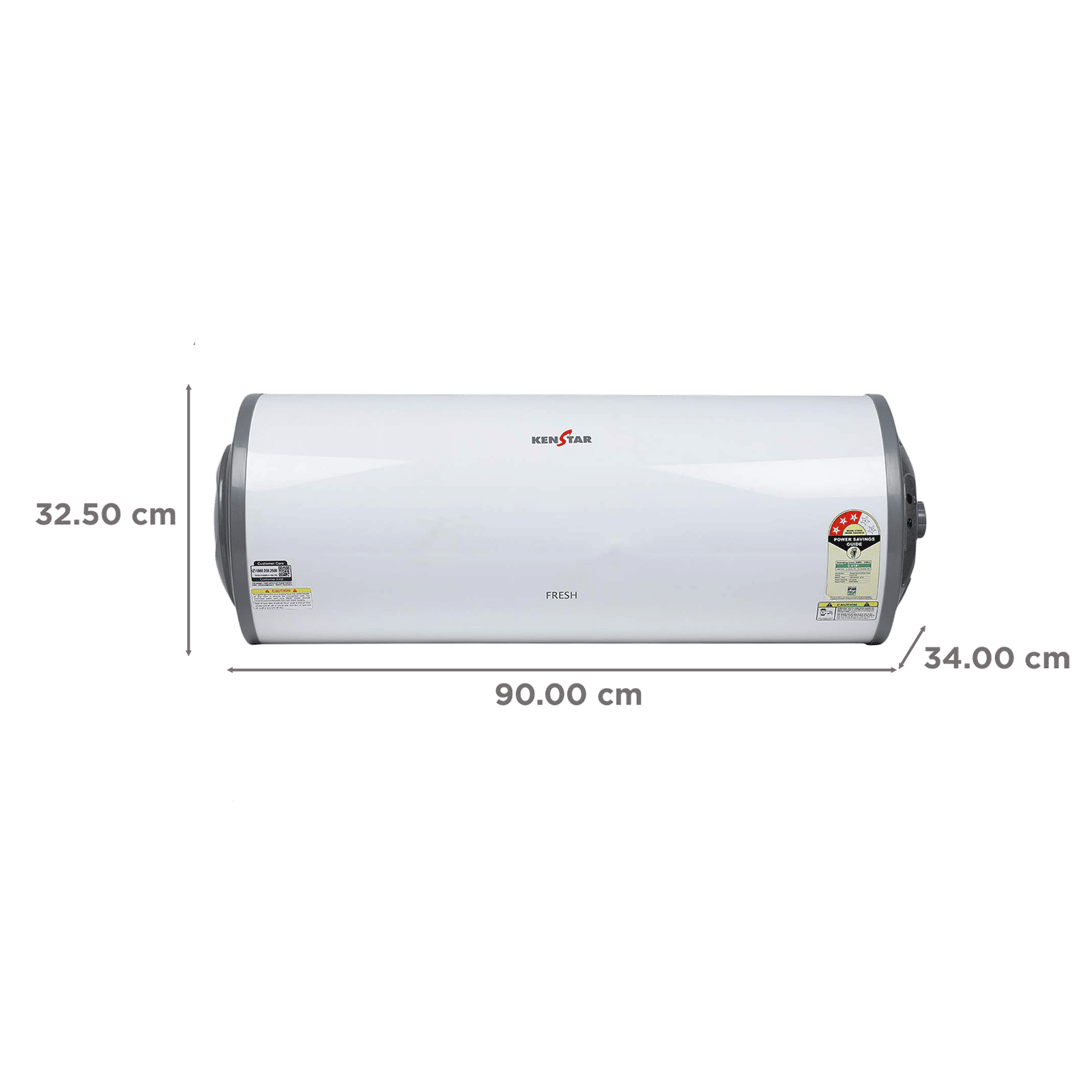 KENSTAR Fresh 25 Litres 3 Star Horizontal Storage Water Geyser with Pressure Release Valve (White/Grey) KENSTAR Fresh 25 Litres 3 Star Horizontal Storage Water Geyser with Pressure Release Valve (White/Grey)_2