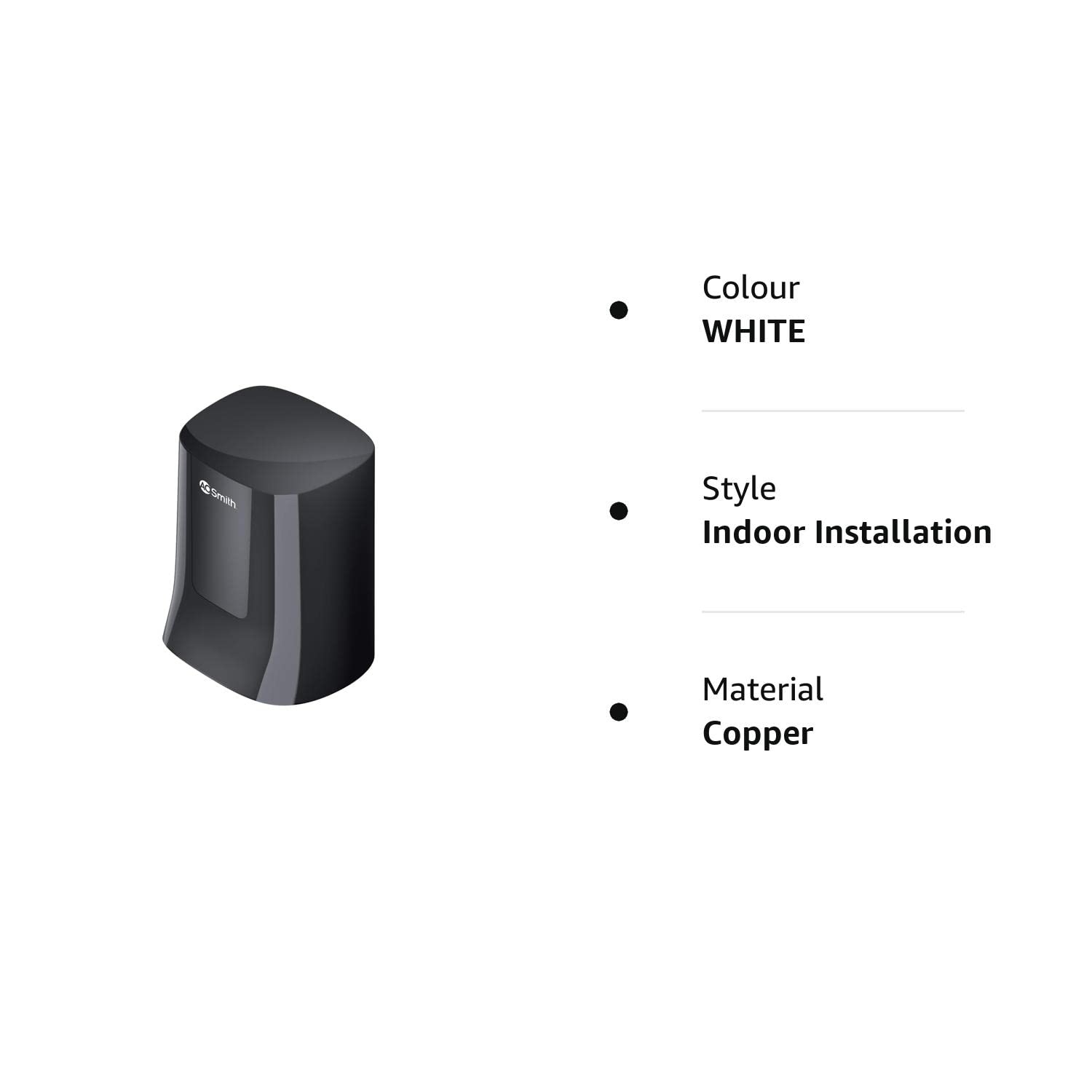 AO Smith MiniBot 3 Litres 5 Star Vertical Instant Water Geyser with Long lasting Anode Rod (Black)_7