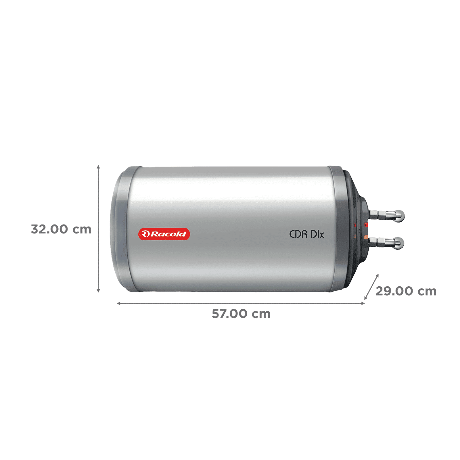 Racold CDR DLX 15 Litre 4 Star Horizontal Storage Geyser with Titanium Plus Technology (White & Grey Dome) Racold CDR DLX 15 Litre 4 Star Horizontal Storage Geyser with Titanium Plus Technology (White & Grey Dome)_2