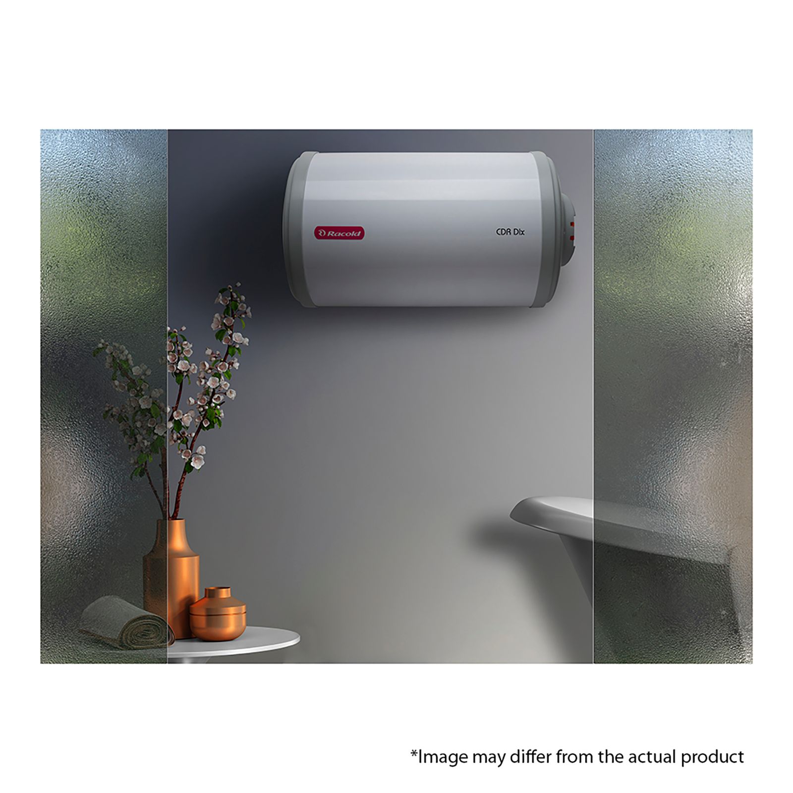 Racold CDR DLX 15 Litres 4 Star Horizontal Storage Geyser With LHS Water Inlet (White & Grey Dome)_8