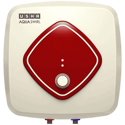 USHA Aqua Swirl 15 Litres 5 Star Vertical Storage Water Geyser with Copper Heating Element (Ivory Wine)