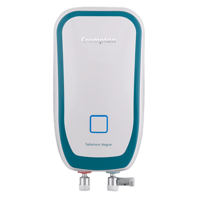 Crompton Solarium Vogue 3 Litre Vertical Instant Geyser with Rust Proof (White & Turquoise Blue)