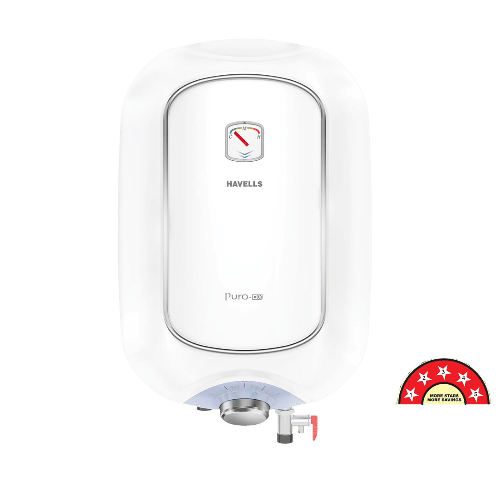 HAVELLS Puro DX 15 Litres 5 Star Vertical Storage Water Geyser with 8 Bar (White) HAVELLS Puro DX 15 Litres 5 Star Vertical Storage Water Geyser with 8 Bar (White)_5