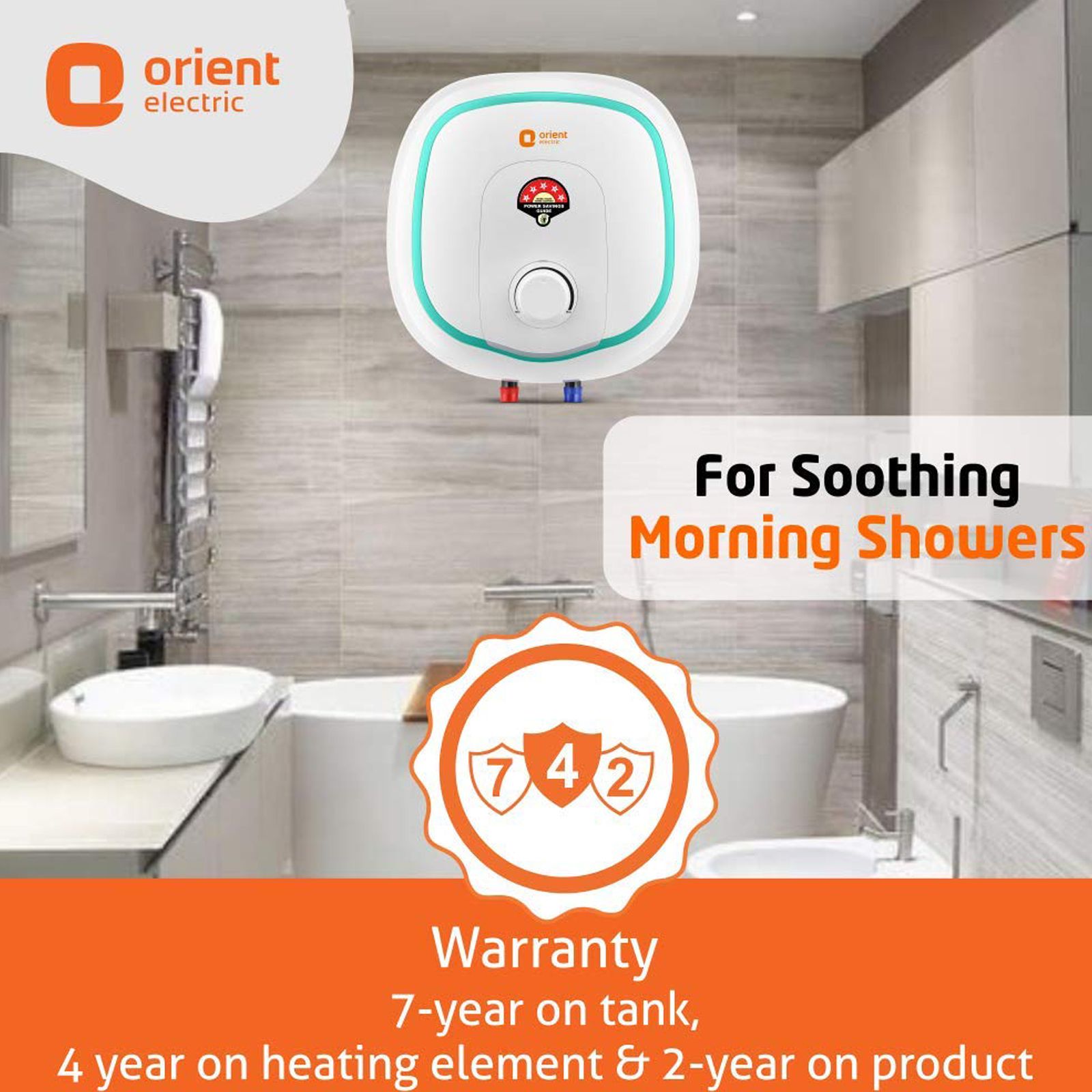 Orient Aquator 15 Litres 5 Star Vertical Storage Water Geyser with Glass Coated Incoloy Heating Element (White) Orient Aquator 15 Litres 5 Star Vertical Storage Water Geyser with Glass Coated Incoloy Heating Element (White)_10