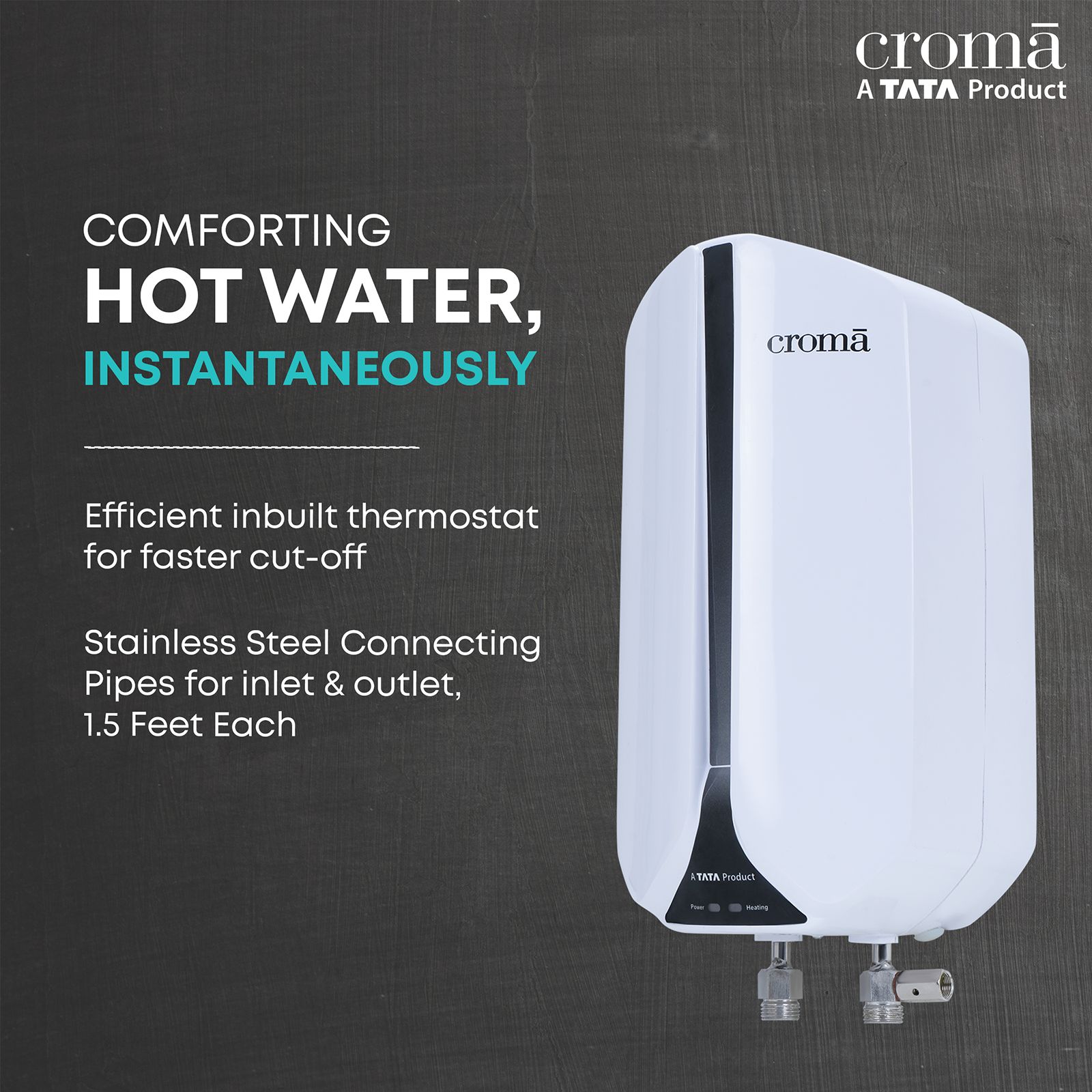 Croma 3 Litres Instant Geyser with Shock Proof Protection (White) Croma 3 Litres Instant Geyser with Shock Proof Protection (White)_7