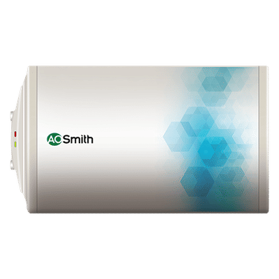 AO Smith Elegance Slim-LHS 25 Litres 3 Star Horizontal Storage Water Geyser with Glass Coated Incoloy Heating Element (White)
