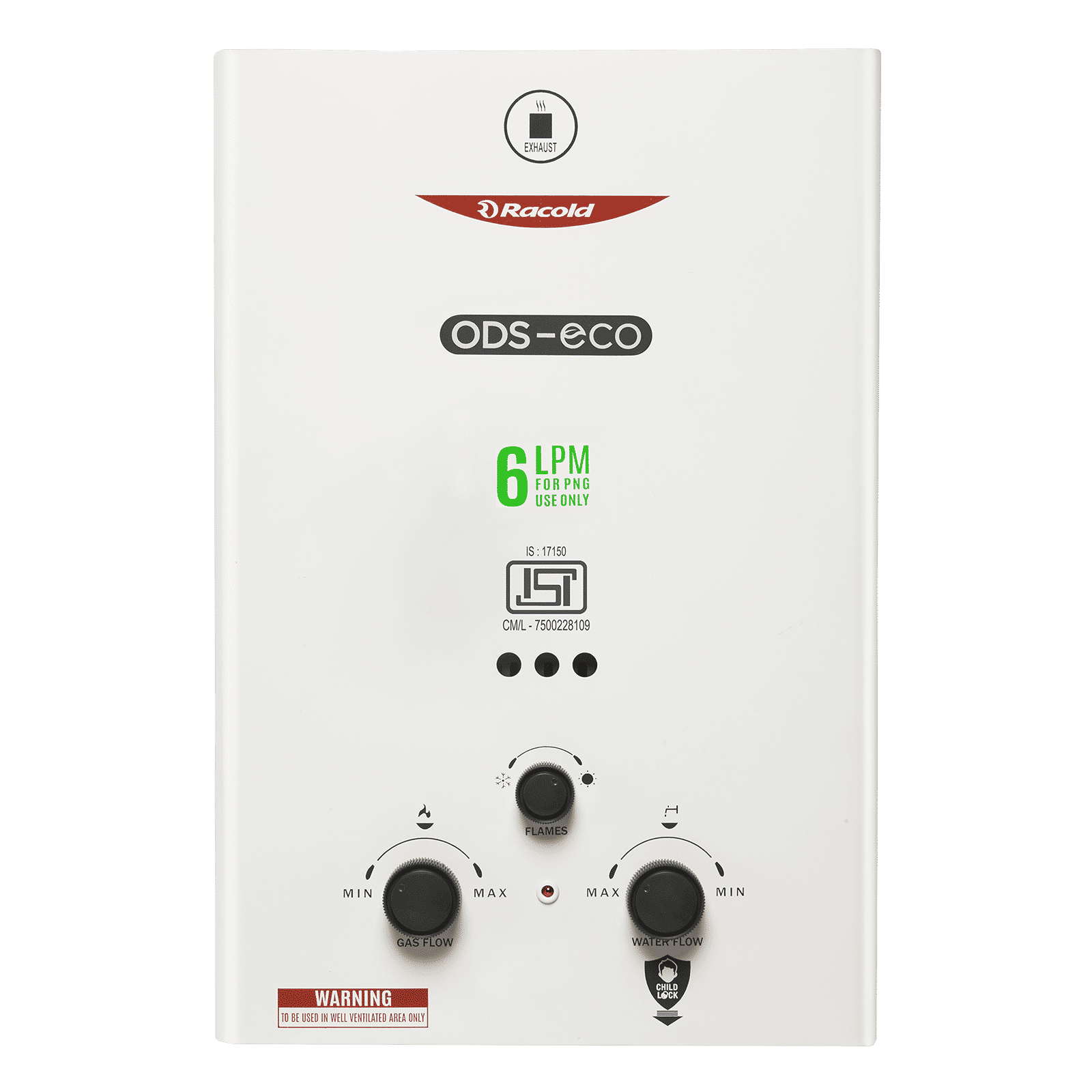 Racold PNG ODS-ECO 6 Litre Vertical Instant Geyser with Oxygen Depleting Sensor (White) Racold PNG ODS-ECO 6 Litre Vertical Instant Geyser with Oxygen Depleting Sensor (White)_1