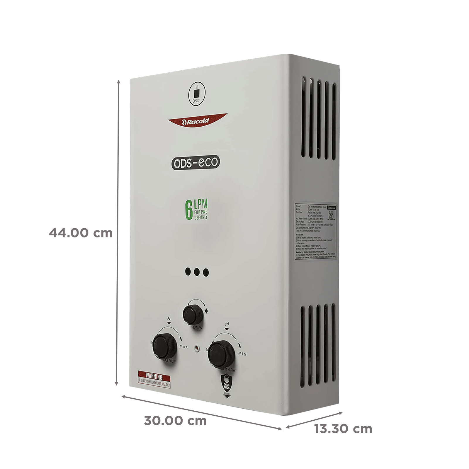 Racold PNG ODS-ECO 6 Litre Vertical Instant Geyser with Oxygen Depleting Sensor (White) Racold PNG ODS-ECO 6 Litre Vertical Instant Geyser with Oxygen Depleting Sensor (White)_2
