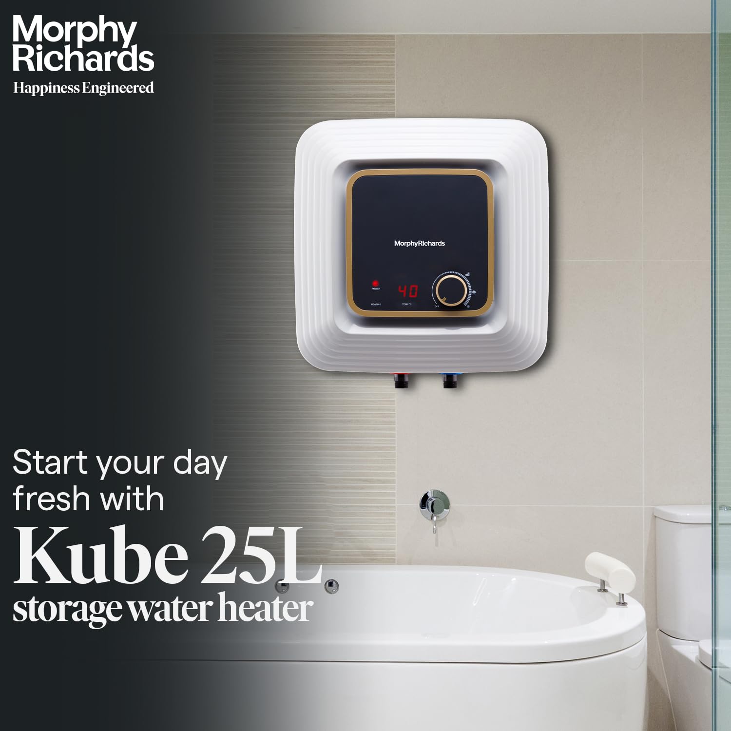 morphy richards Kube 25 Litres 5 Star Vertical Storage Water Geyser with Copper Heating Element (White and Grey) morphy richards Kube 25 Litres 5 Star Vertical Storage Water Geyser with Copper Heating Element (White and Grey)_11