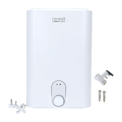 Croma 25 Litres 5 Star Vertical Storage Water Geyser with Copper Heating Element (White)