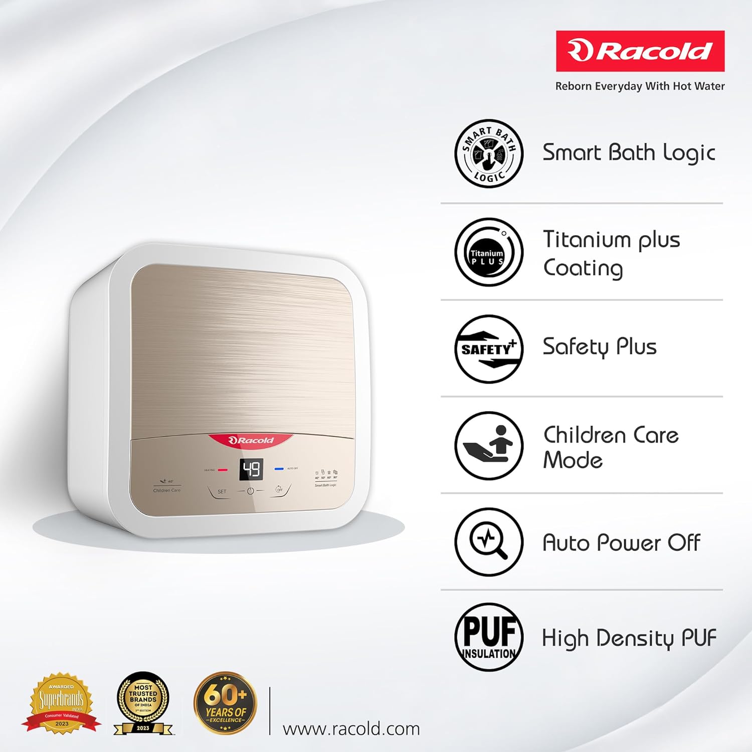 Racold Omnis DG 15 Litre 5 Star Vertical Storage Geyser with Silver lon Technology (Sandstorm Gold) Racold Omnis DG 15 Litre 5 Star Vertical Storage Geyser with Silver lon Technology (Sandstorm Gold)_9